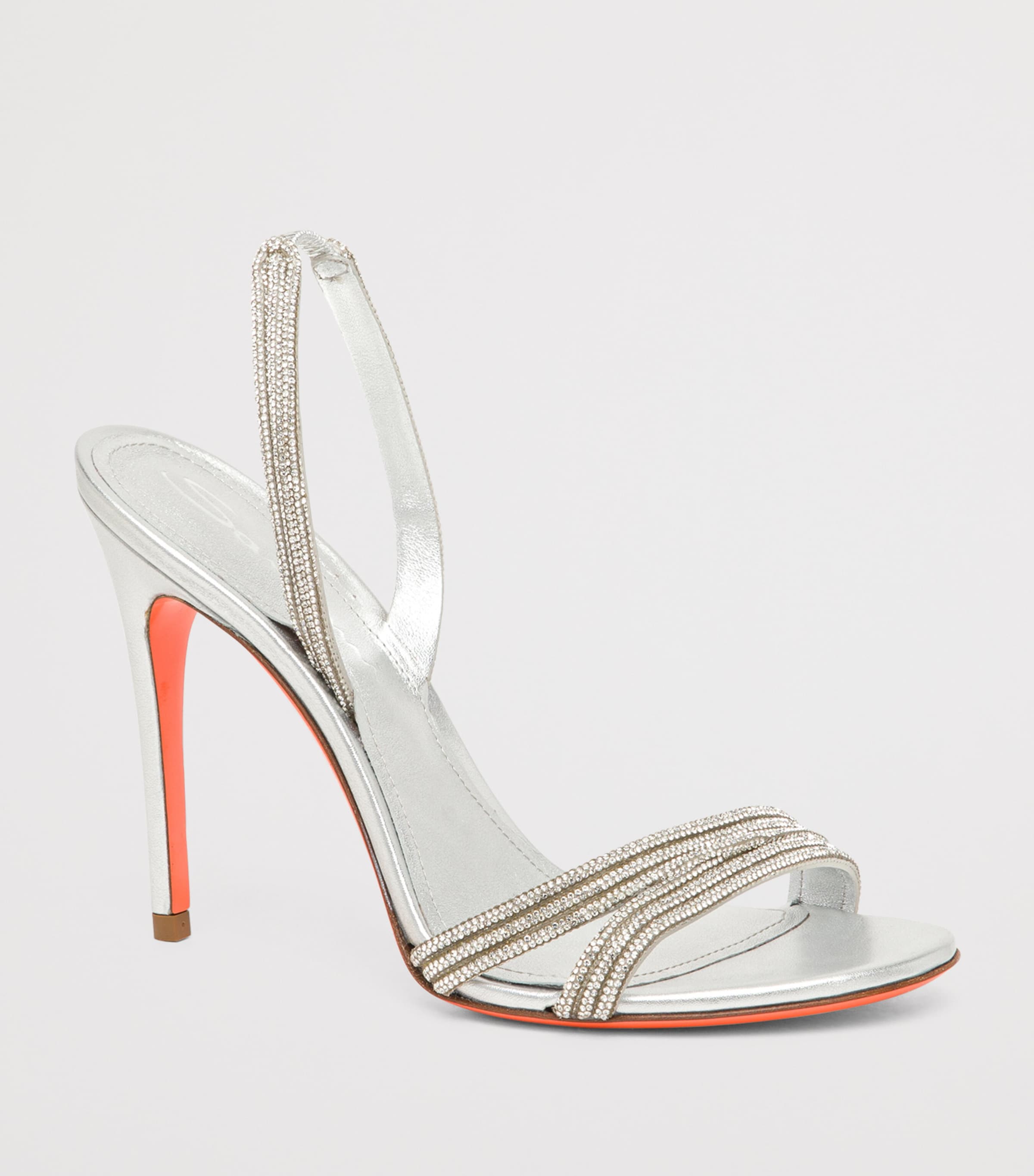 Leather Justine Slingback Heels 105 SILVER COM Image 2