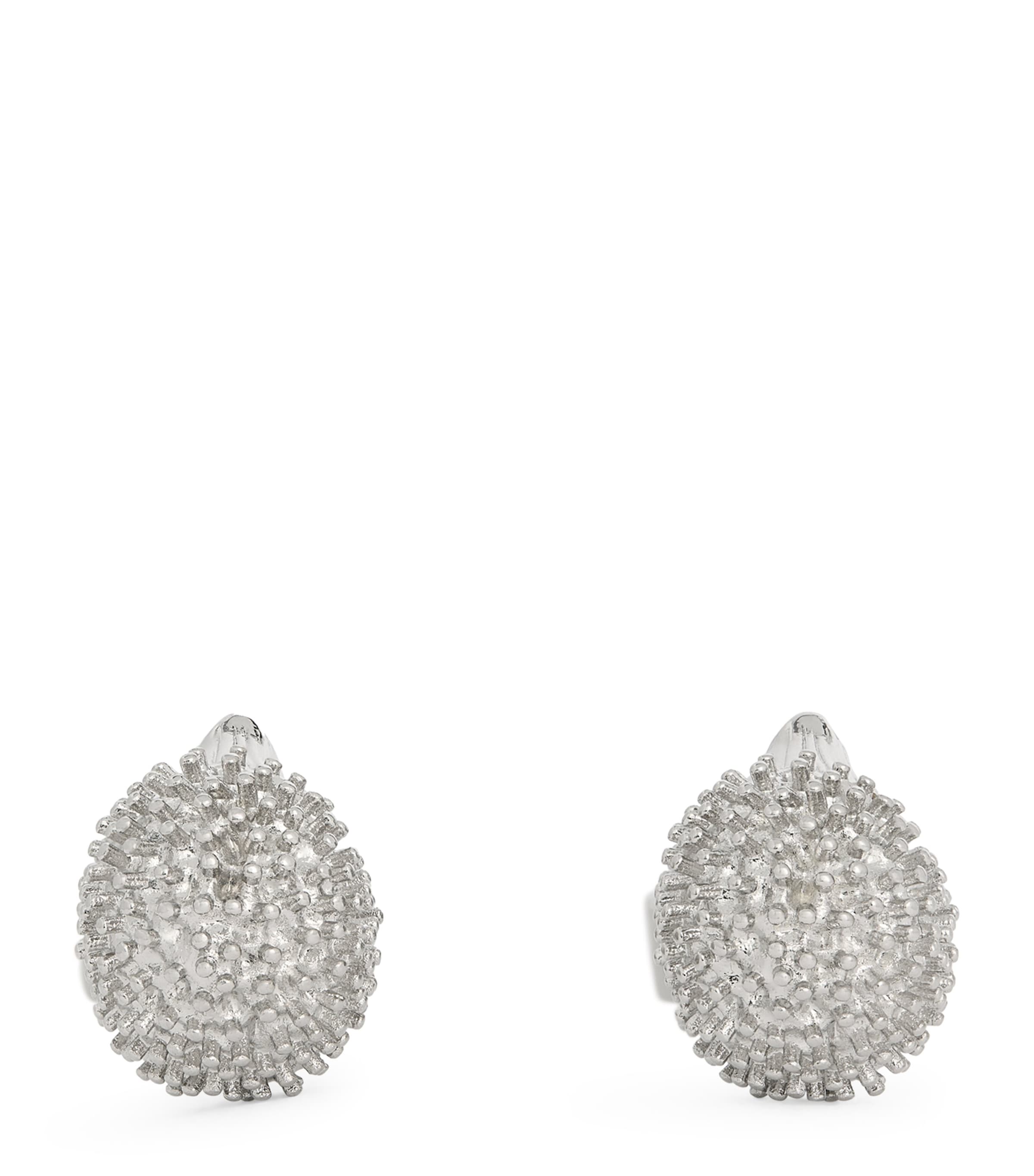 Tateossian Palladium-plated And Swarovski Crystal Hedgehog Cufflinks In White