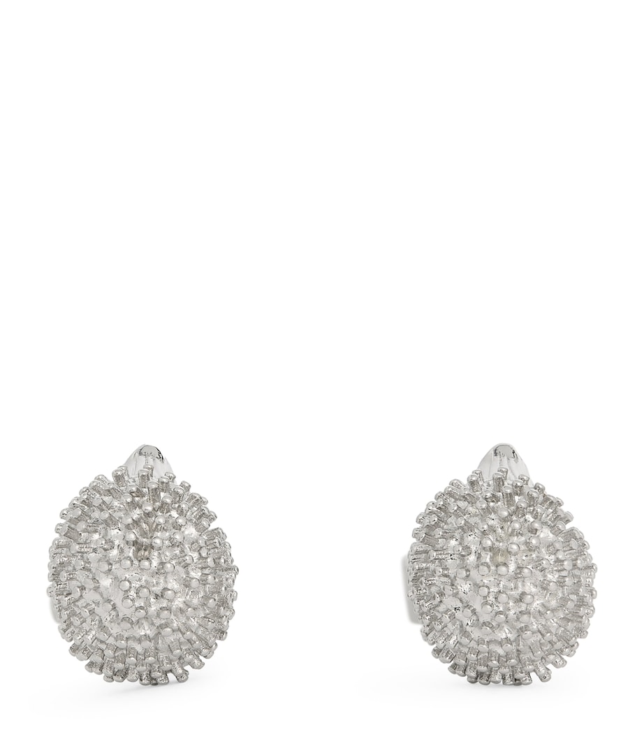 Palladium-Plated and Swarovski Crystal Hedgehog Cufflinks WHITE Image 1