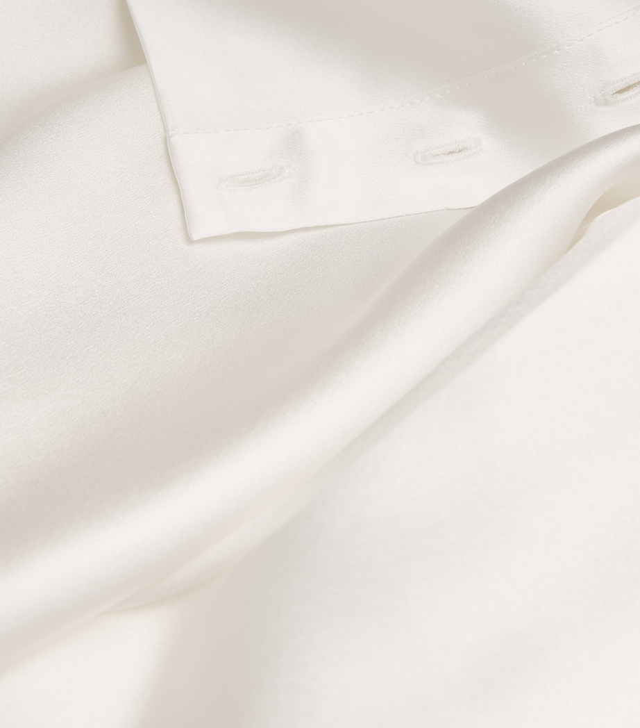 Laura Pitharas Womens Silk Mock-Neck Shirt Ivory Image 5