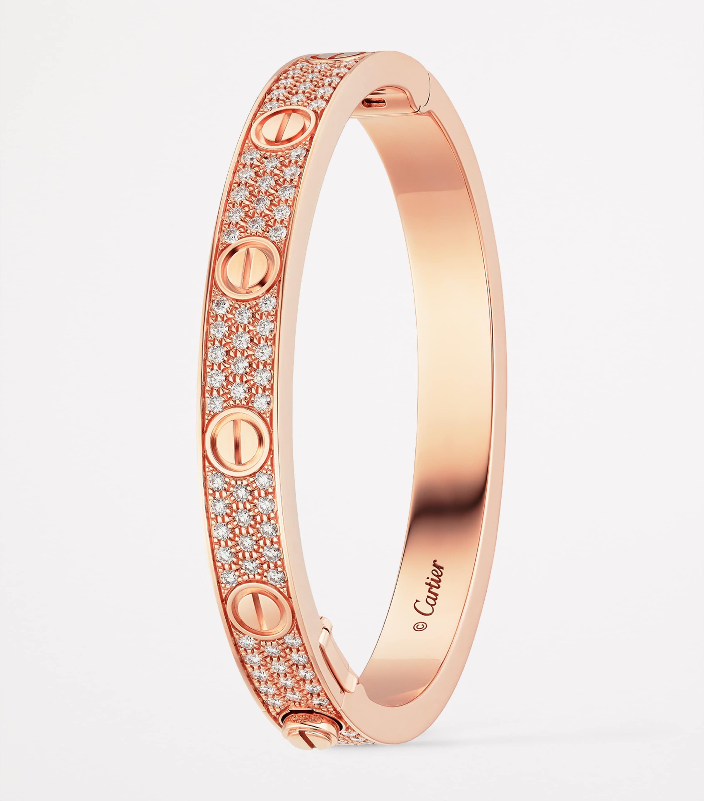 Rose Gold and Diamond LOVE Bracelet ROSE GOLD Image 4