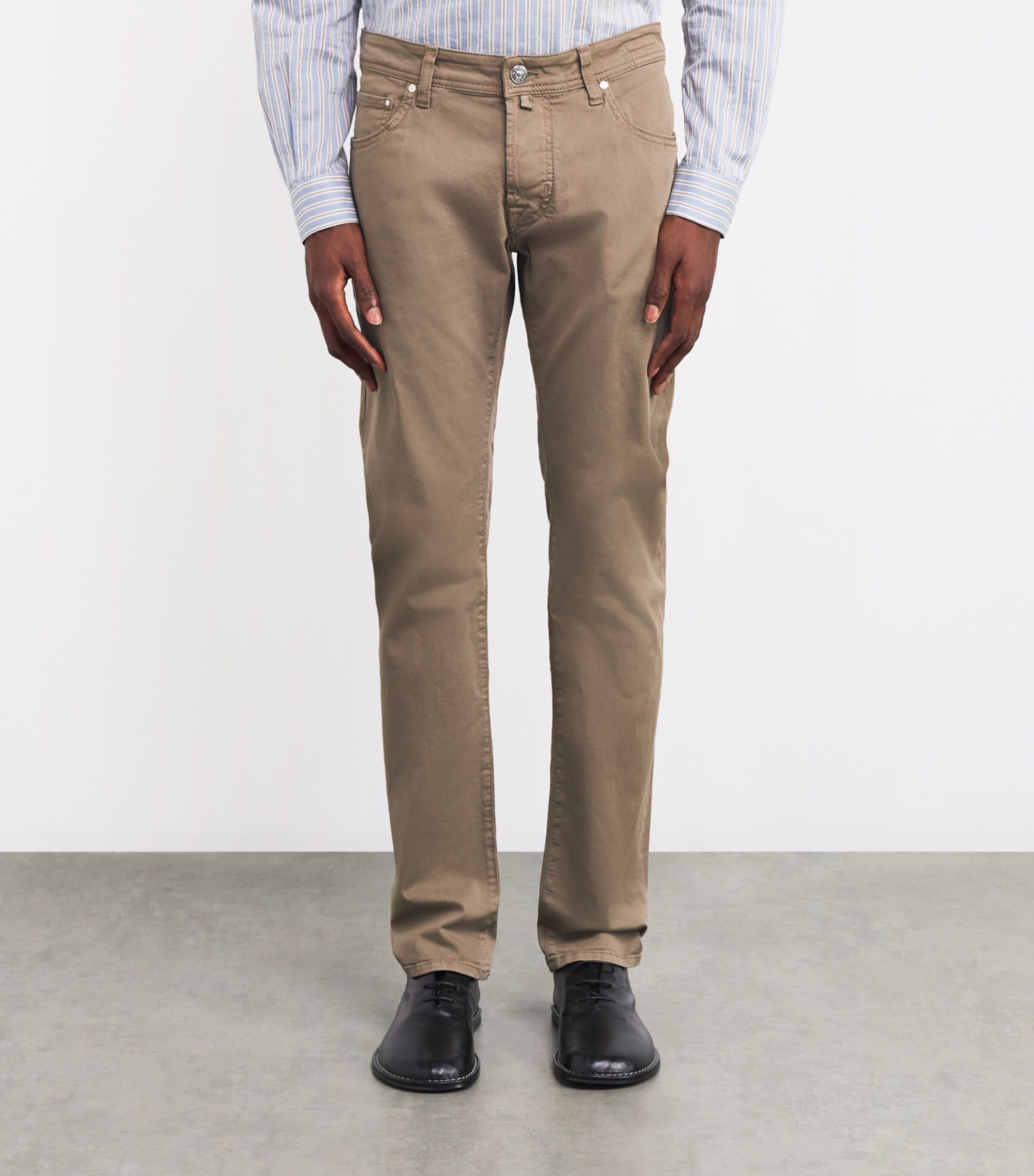 Stretch-Cotton Nick Slim Chinos D37-GREY Image 3