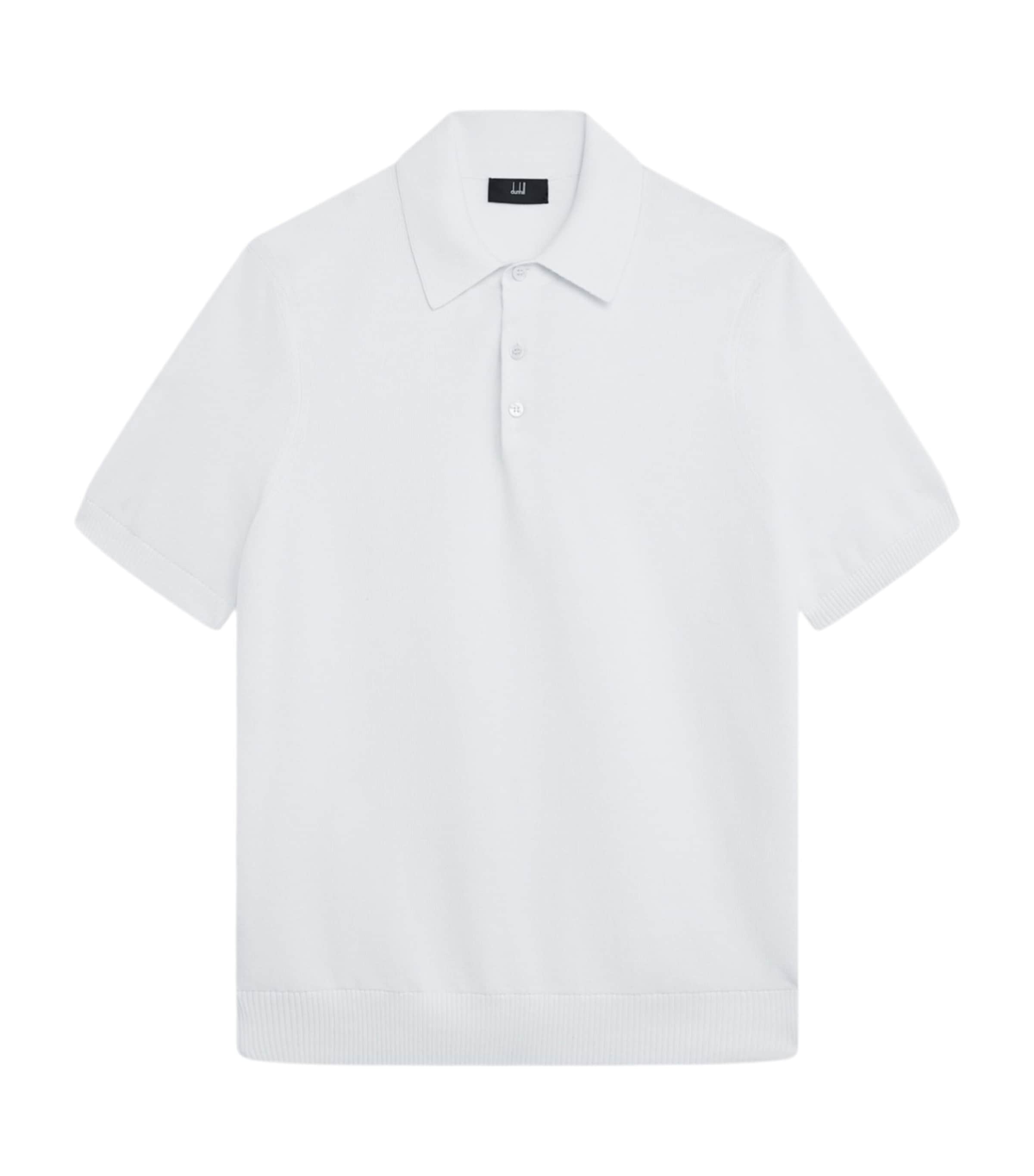 Dunhill Mens Cotton Piqué Polo Shirt White Image 1