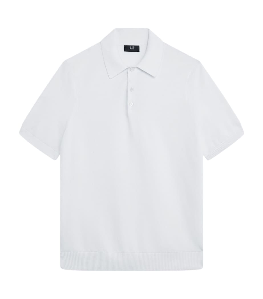 Dunhill Mens Cotton Piqué Polo Shirt White Image 1