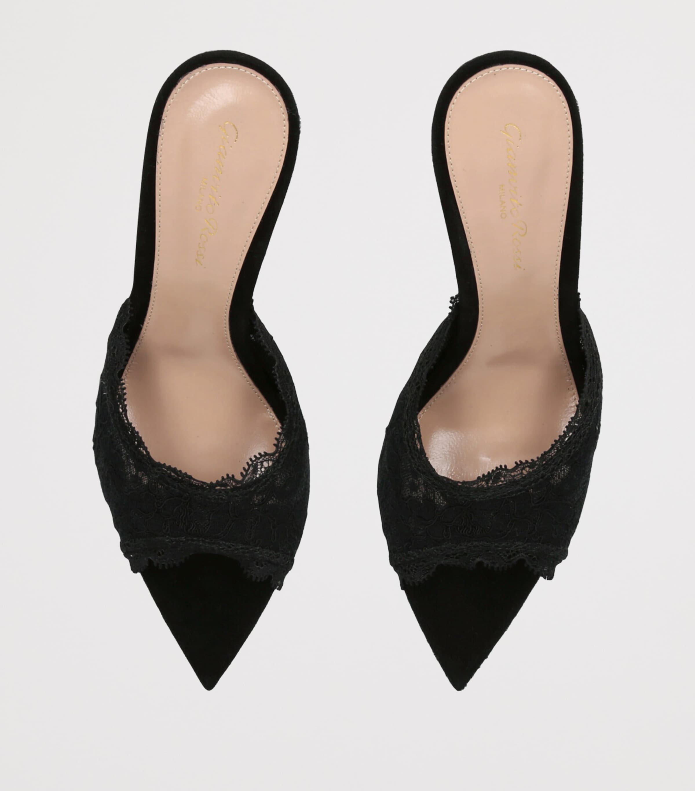 Gianvito Rossi Black Lace Claudia Mules 85 | Harrods US