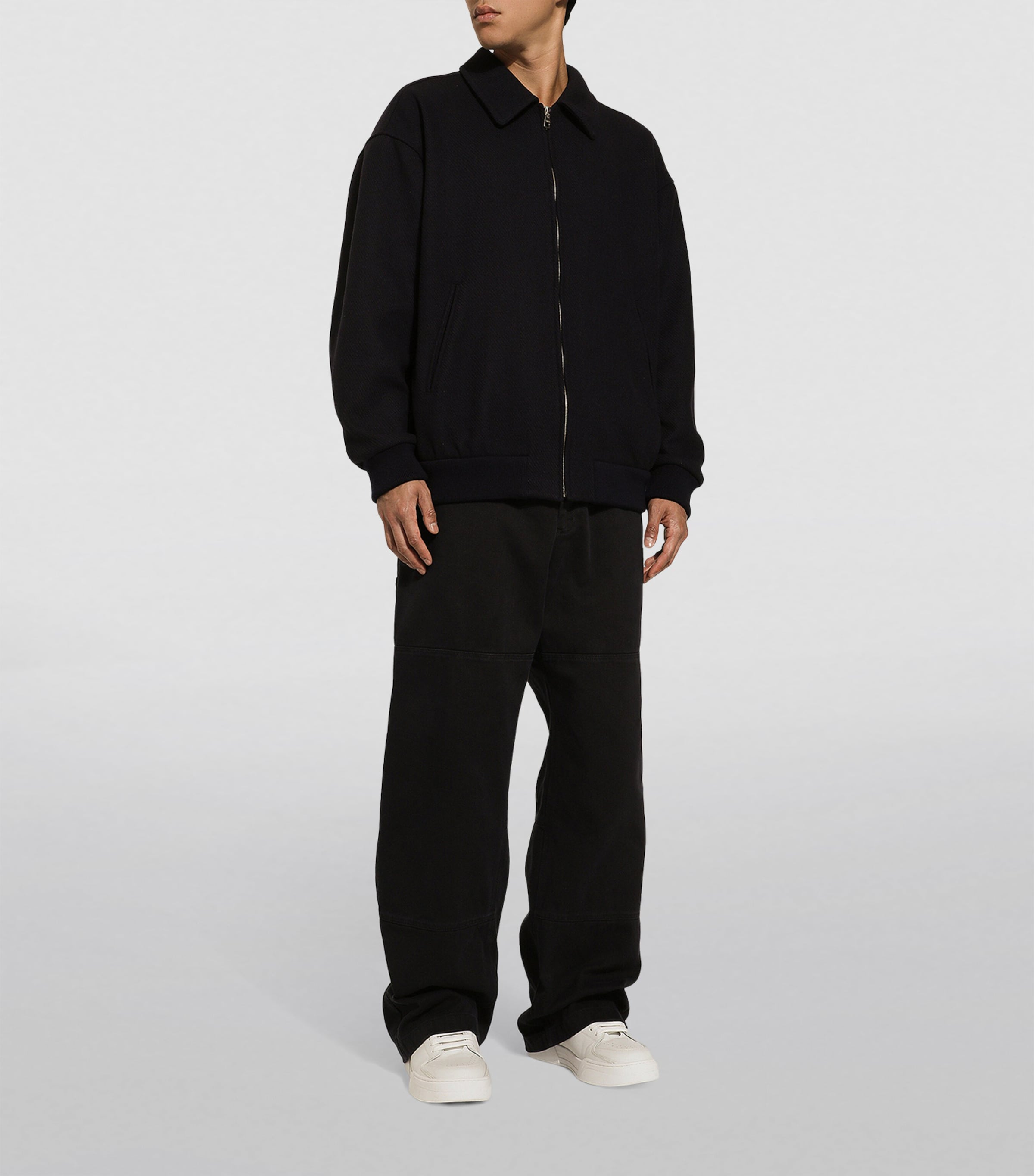 Wool-Blend Bomber Jacket B0665-VERY DARK BLUE Image 2