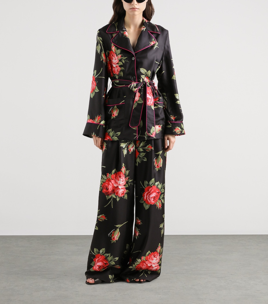 Silk Floral Print Blazer HN5ZN-BOUQ Image 2