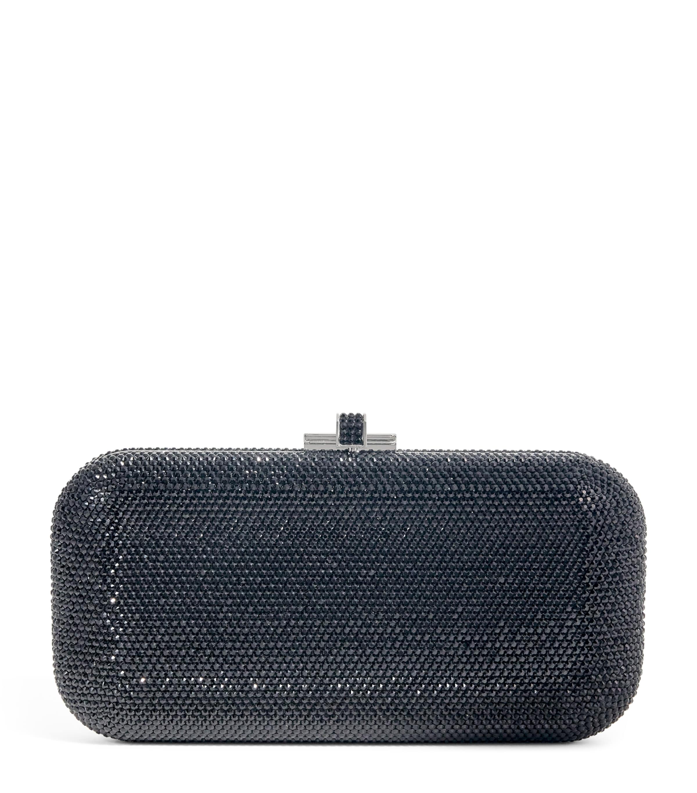 Judith Leiber Crystal-embellished Long Slide Clutch Bag In Black