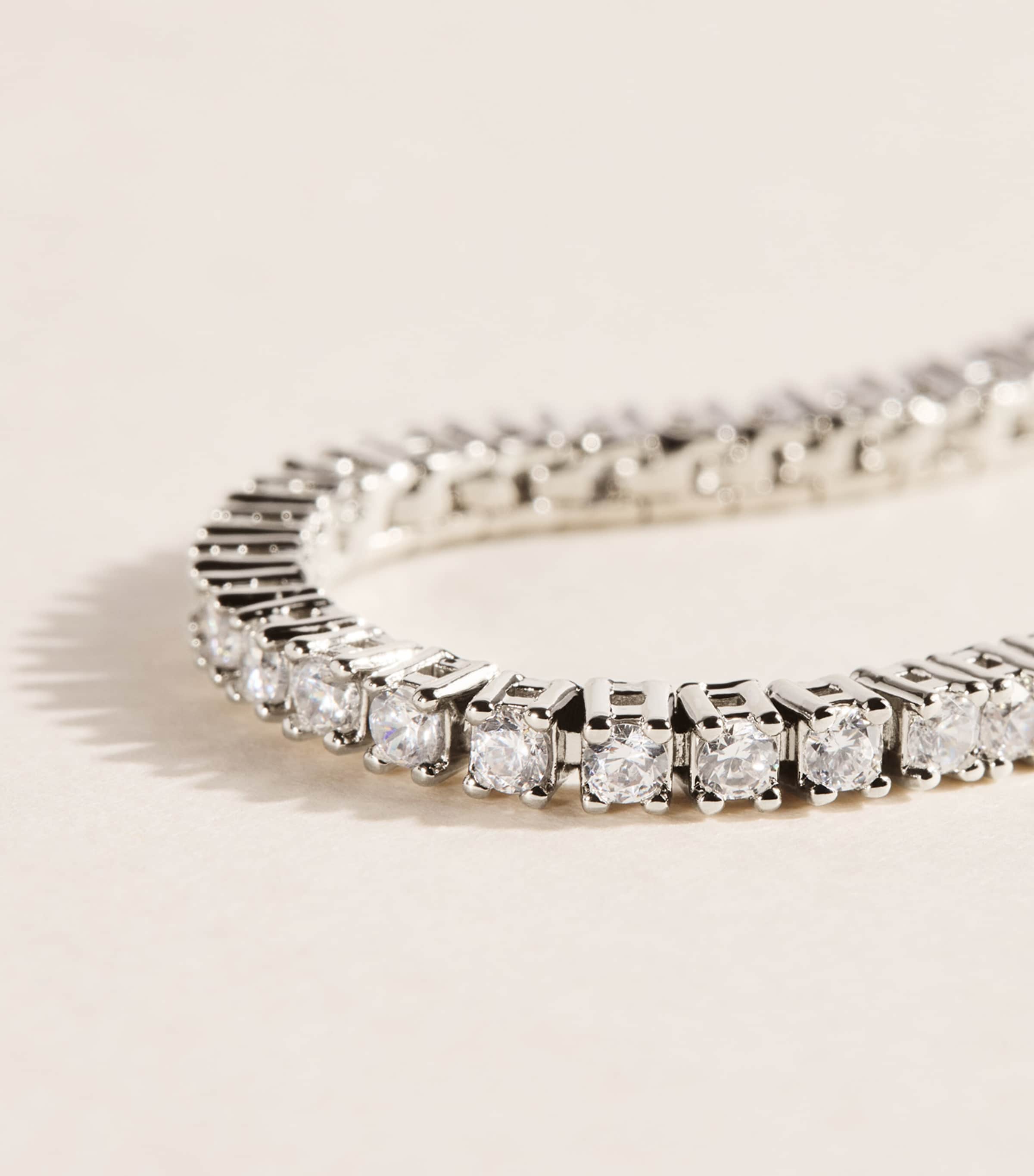 Nialaya Jewelry Mini Silver-Plated Tennis Bracelet Image 4