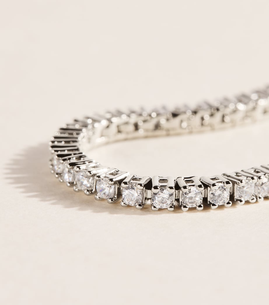 Nialaya Jewelry Mini Silver-Plated Tennis Bracelet Image 4