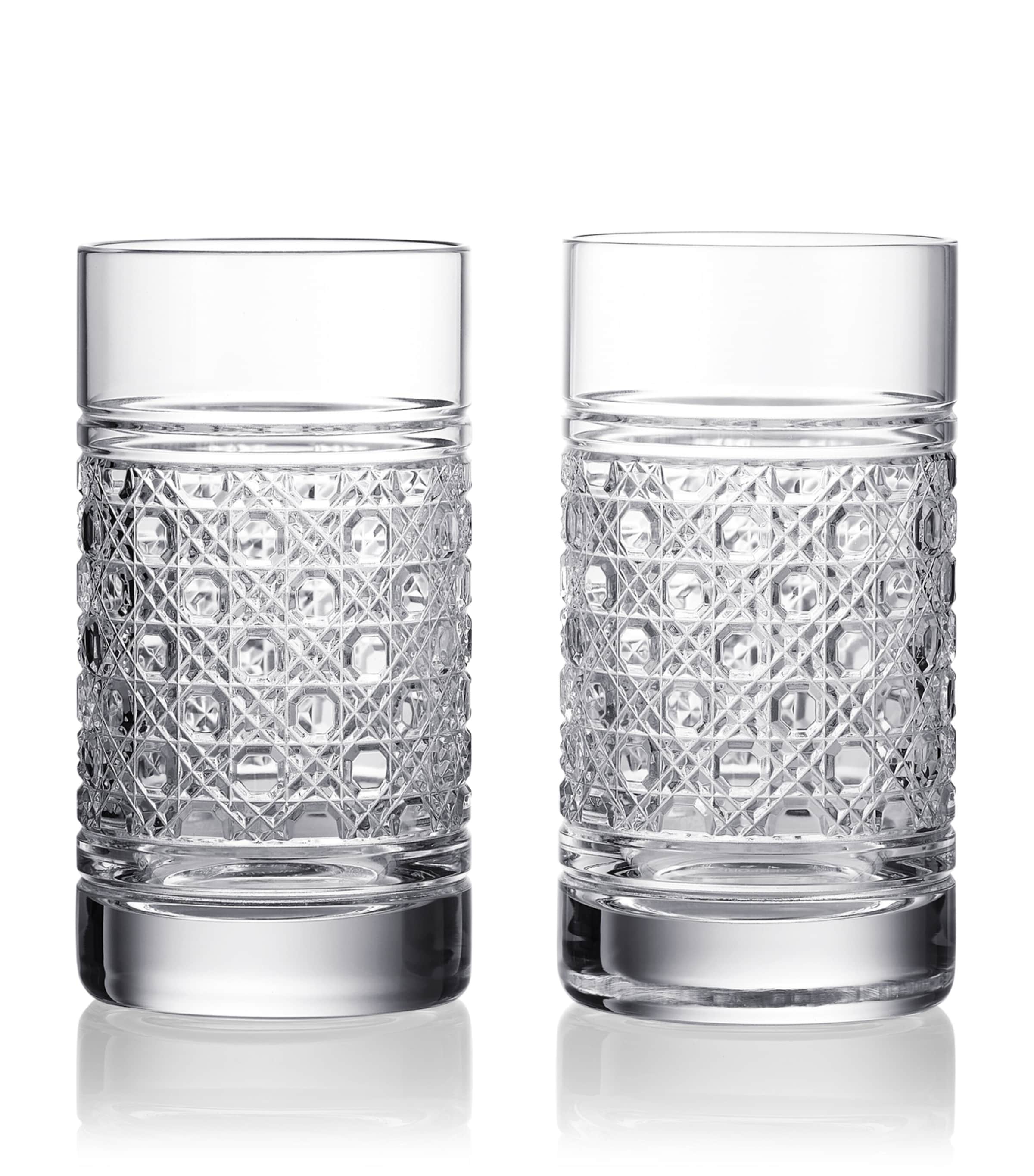 Waterford Opulence Set Of 2 Lead Crystal Highball Glasses In Transparent