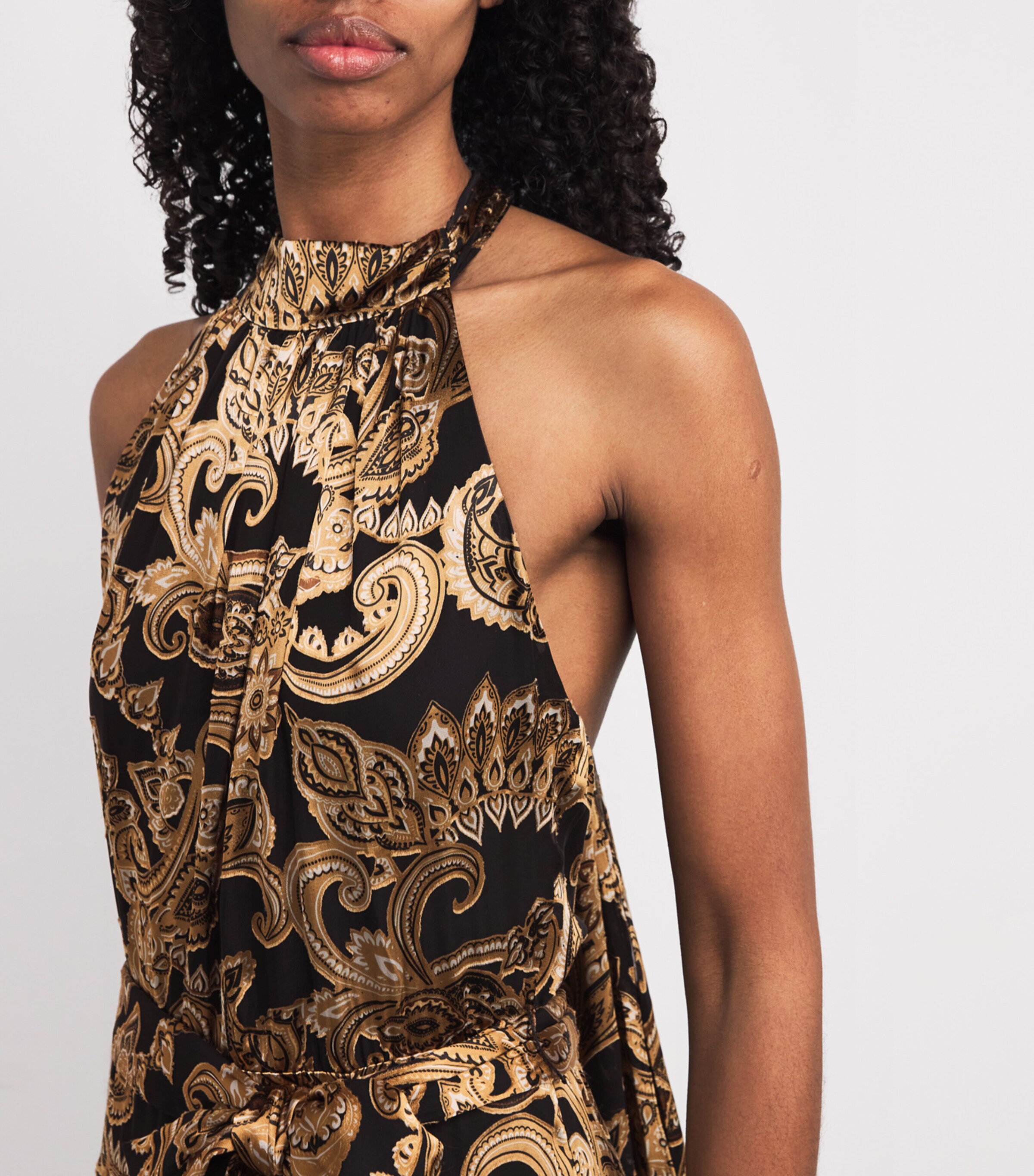 Satin Dita Maxi Dress J959 SPRNG PSLY BLCK Image 6