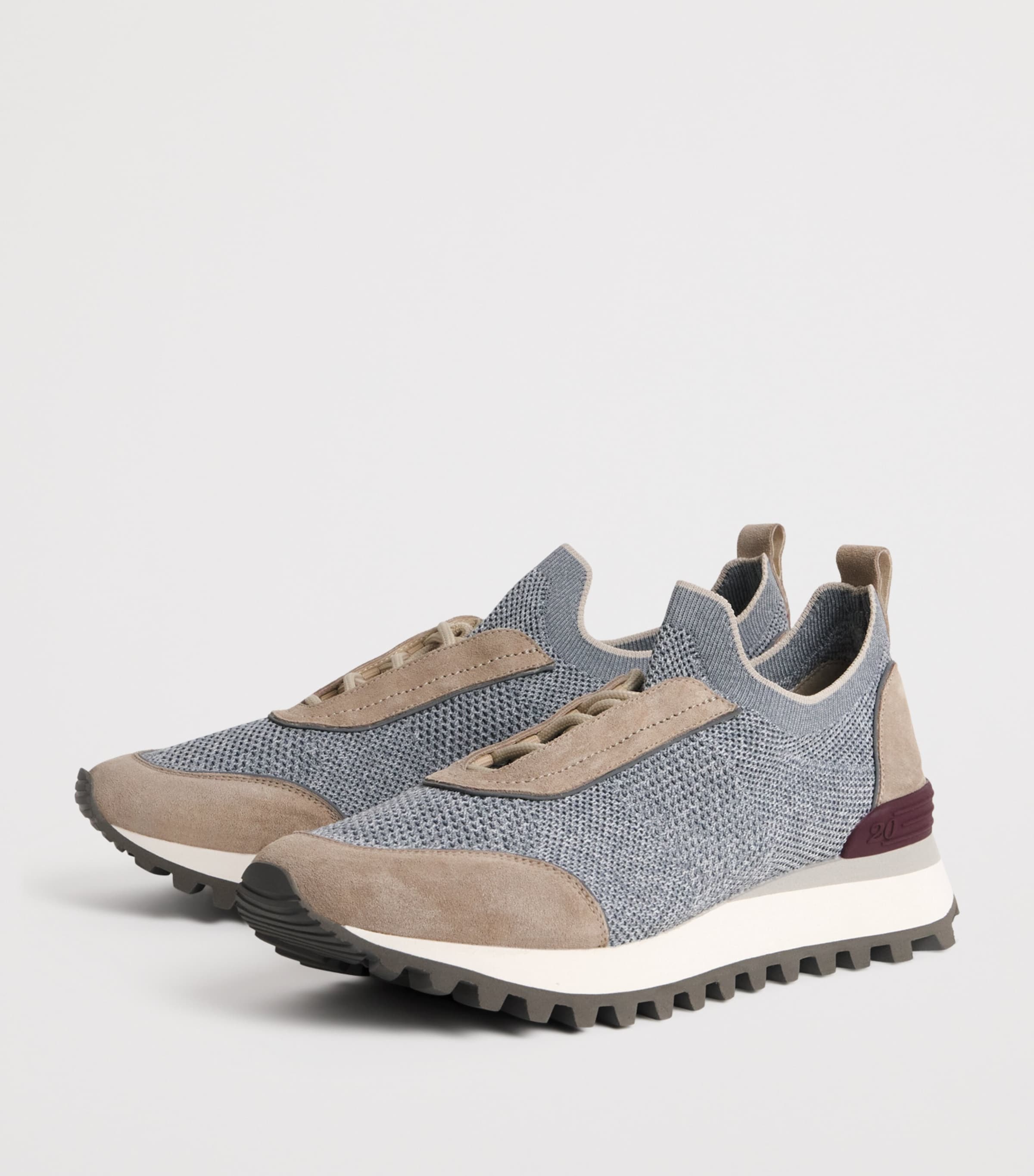 Knitted Low-Top Sneakers GRIGIO MEDIO E TORTO Image 3