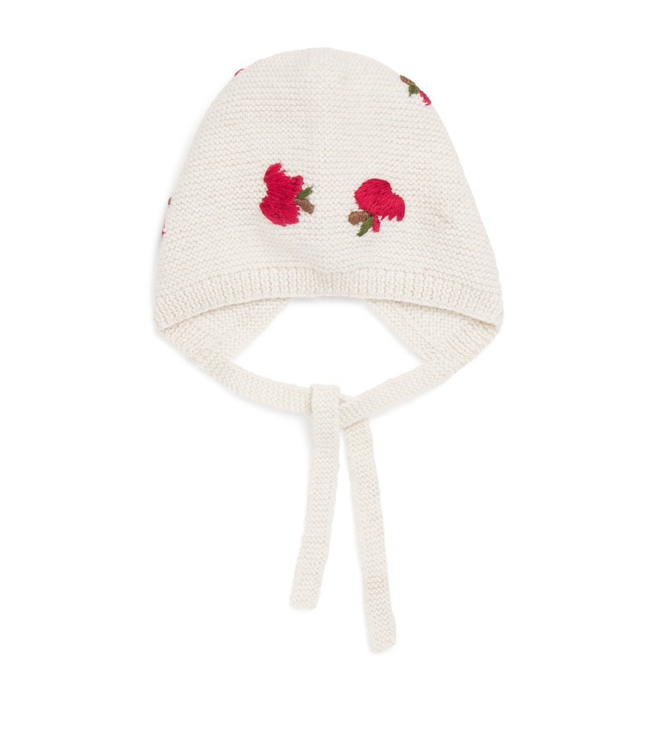 Merino Wool Apple Bonnet (0-24 Months) CREAM WHITE Image 1