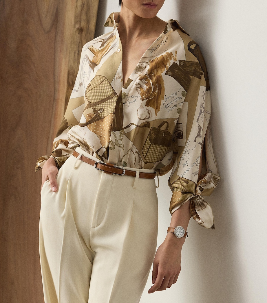Silk Printed Blouse TAN MULTI Image 5