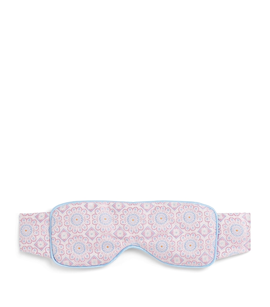 Silk Daisy Medallion Jacquard Eye Mask PINK/BLUE Image 1