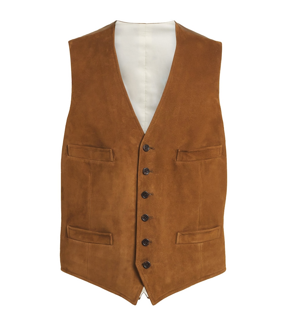 Suede Waistcoat DARK BROWN Image 1