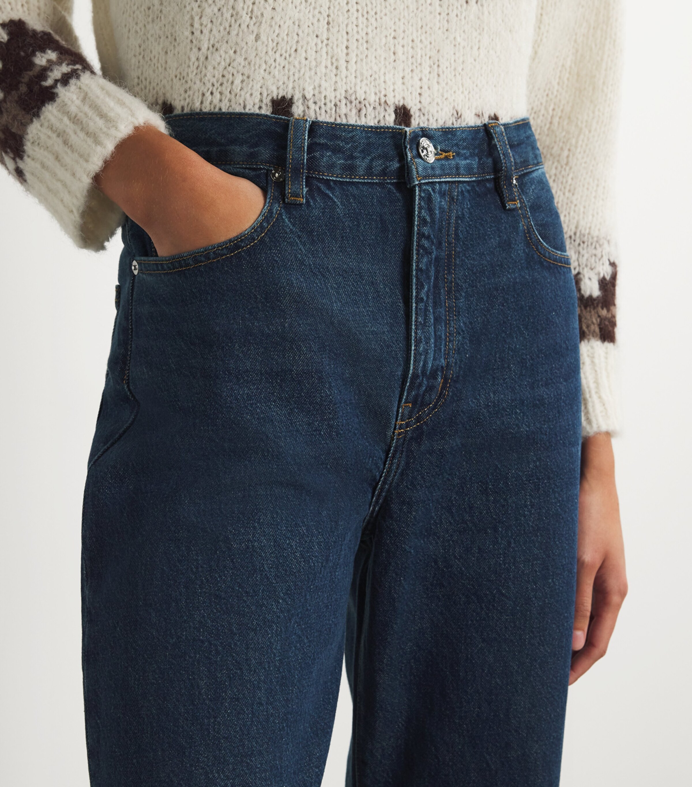 FRAME Womens Le Jane Cropped Wide-Leg Jeans Kirk Image 6