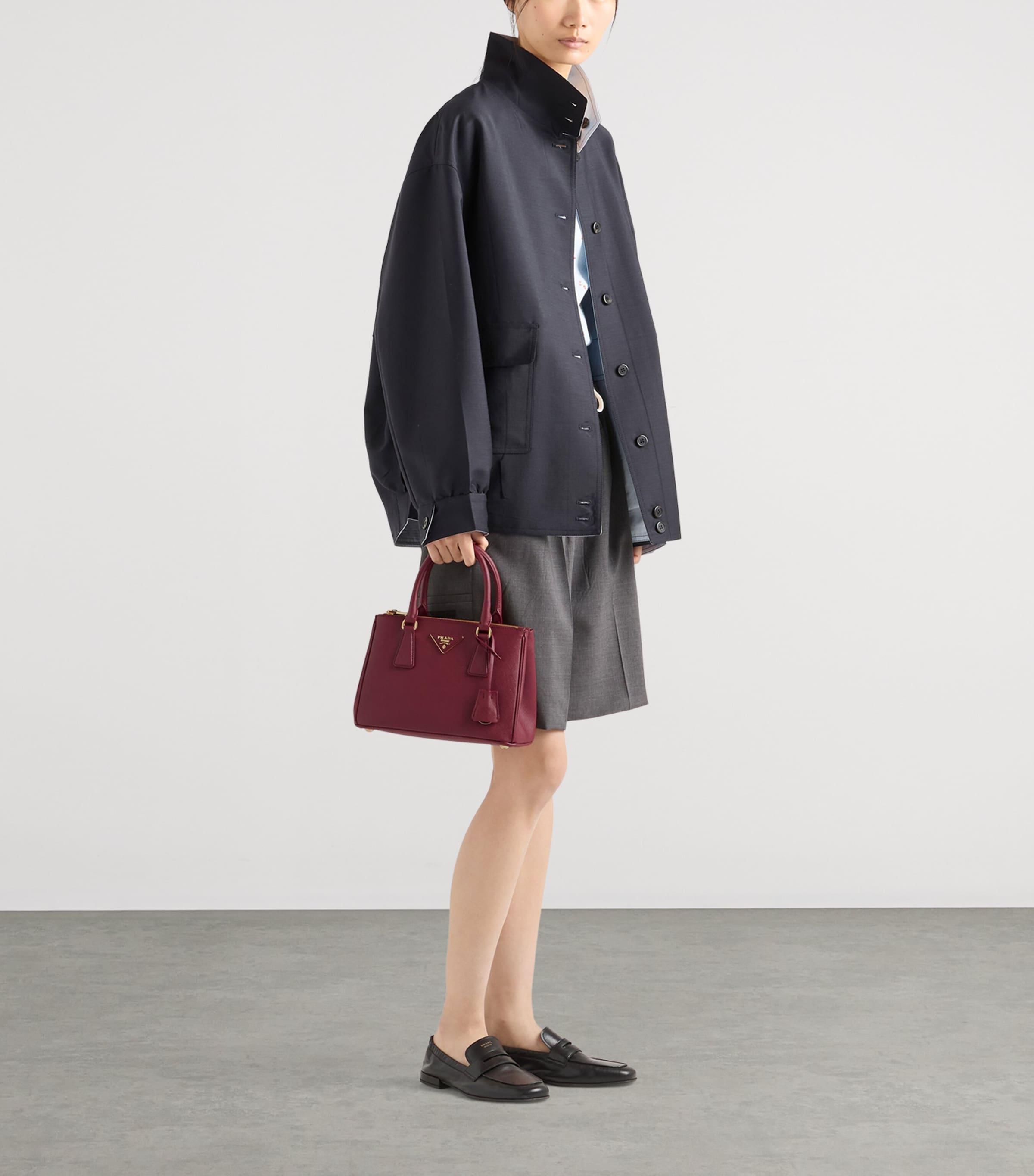 Prada Small Saffiano Leather Galleria Top-Handle Bag Red Image 3