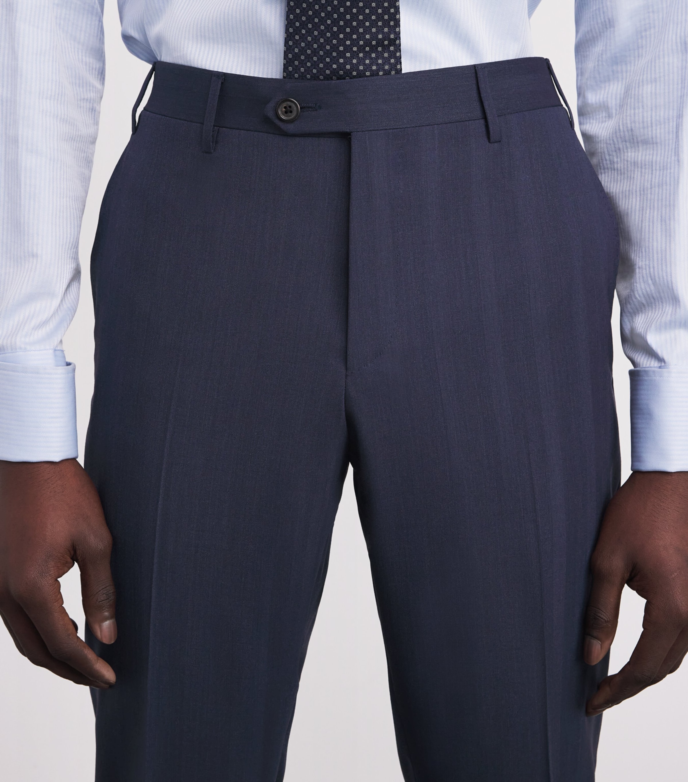 Virgin Wool Stripe 2-Piece Suit 001 NAVY BLUE Image 7