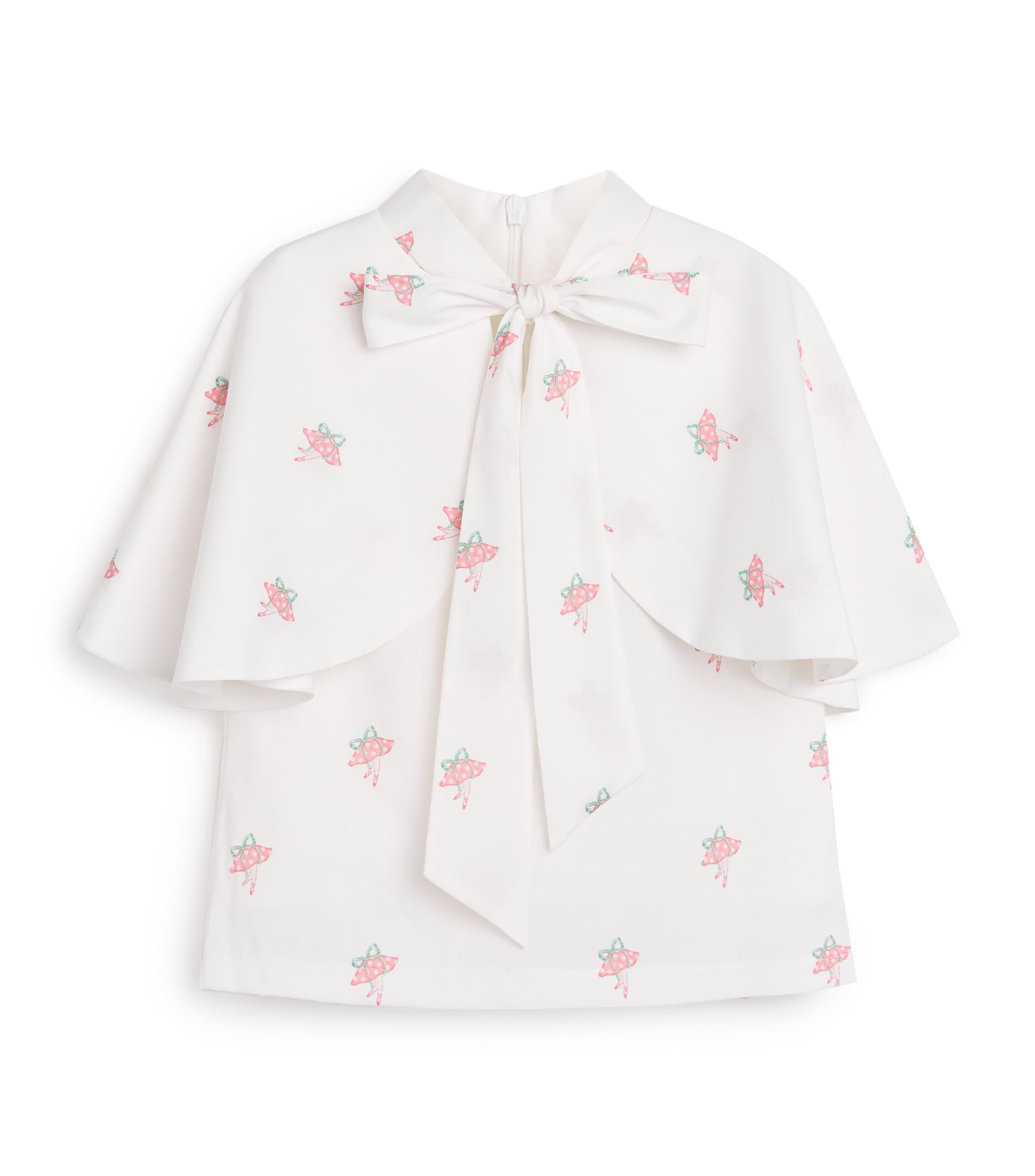 Mama Luma Satin Tie-Neck Blouse (3-12 Years) White Image 1