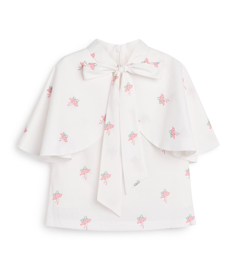 Mama Luma Satin Tie-Neck Blouse (3-12 Years) White Image 1