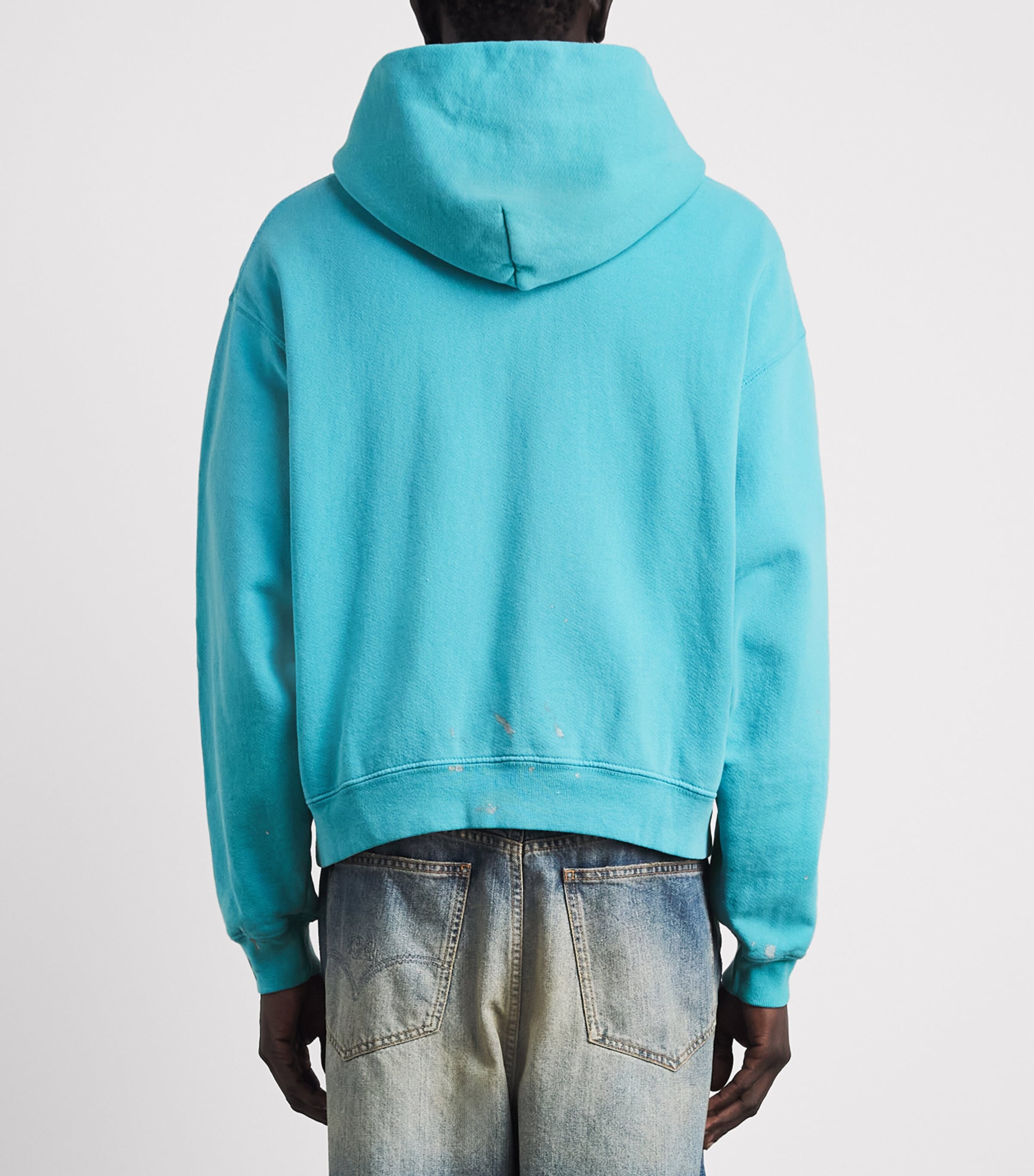 Cherry Los Angeles Mens Western Athletic Zip-Up Hoodie Turqouise Image 5