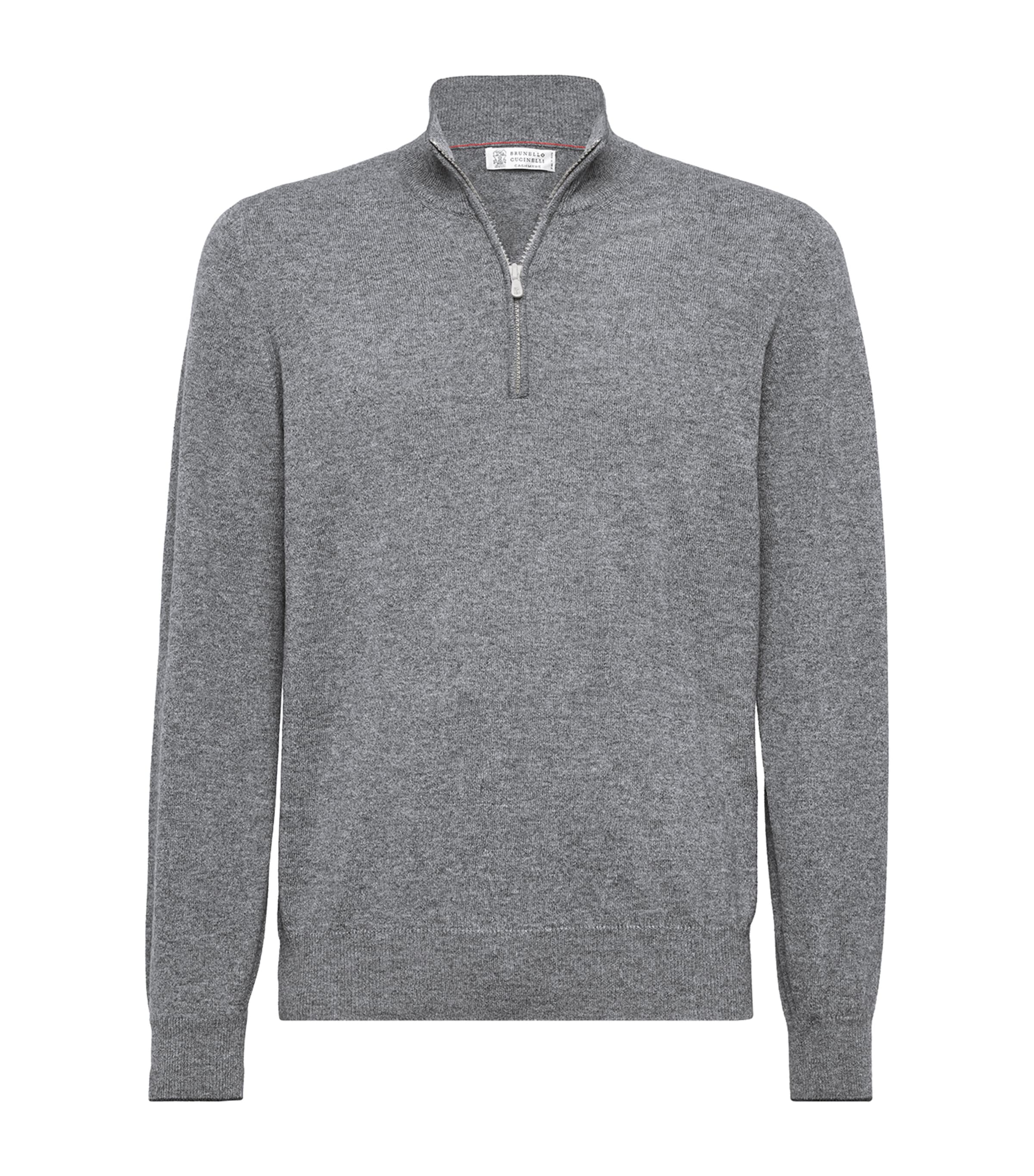 Brunello Cucinelli Cashmere Quarter-zip Sweater In Gray