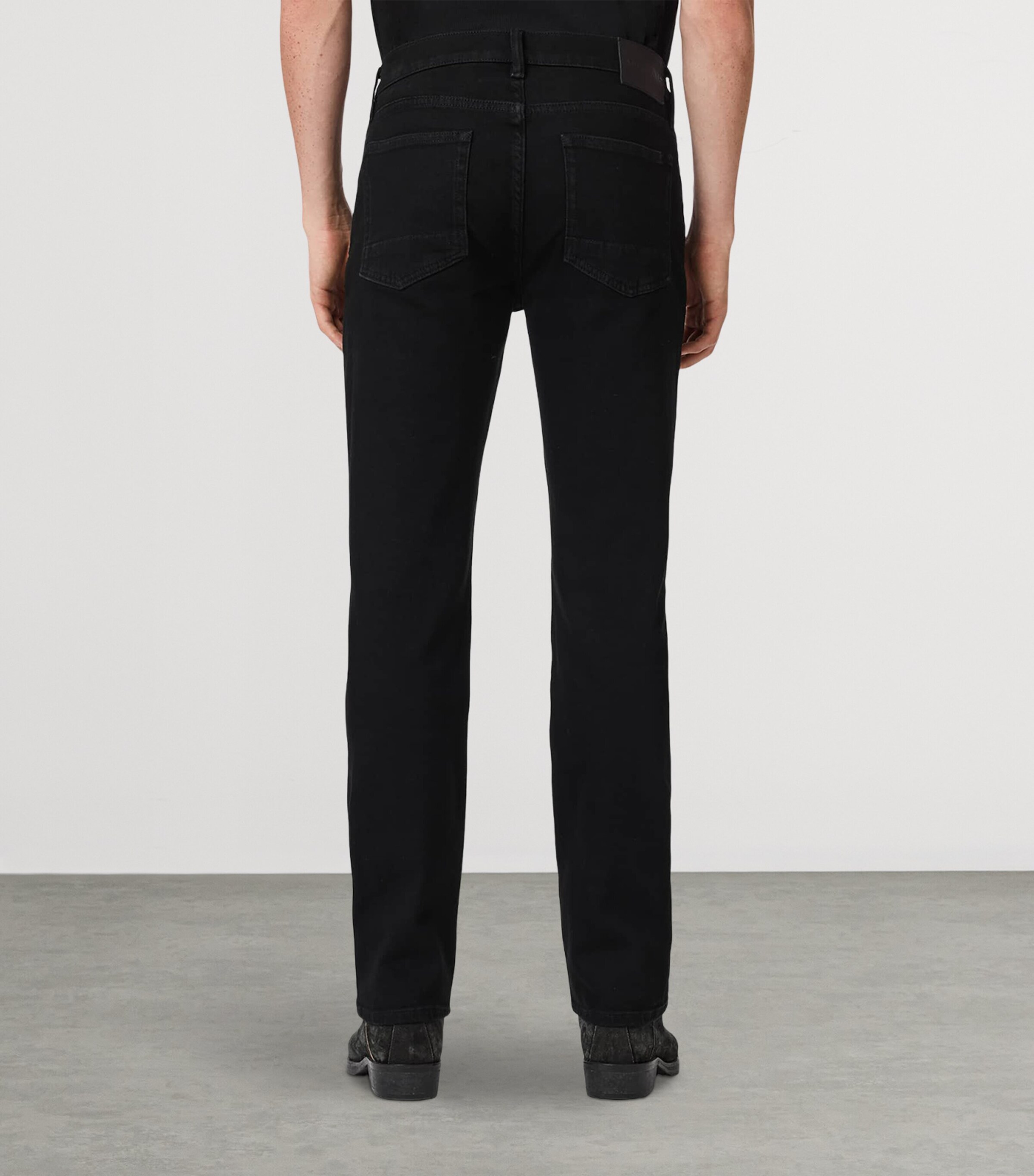AllSaints Mens Sid Comfort Jeans Jet Black Image 4