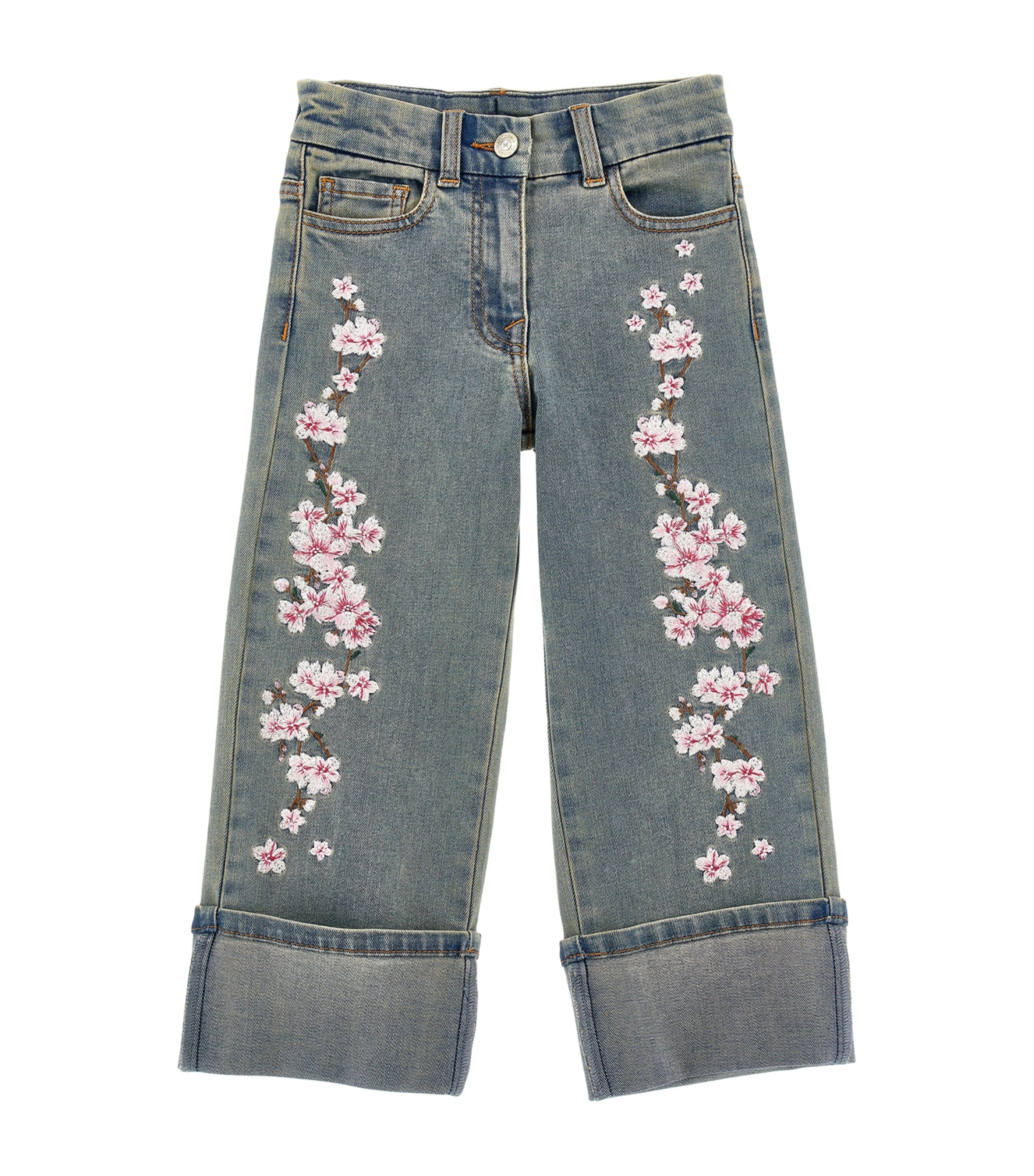 Monnalisa Floral-embroidered Jeans