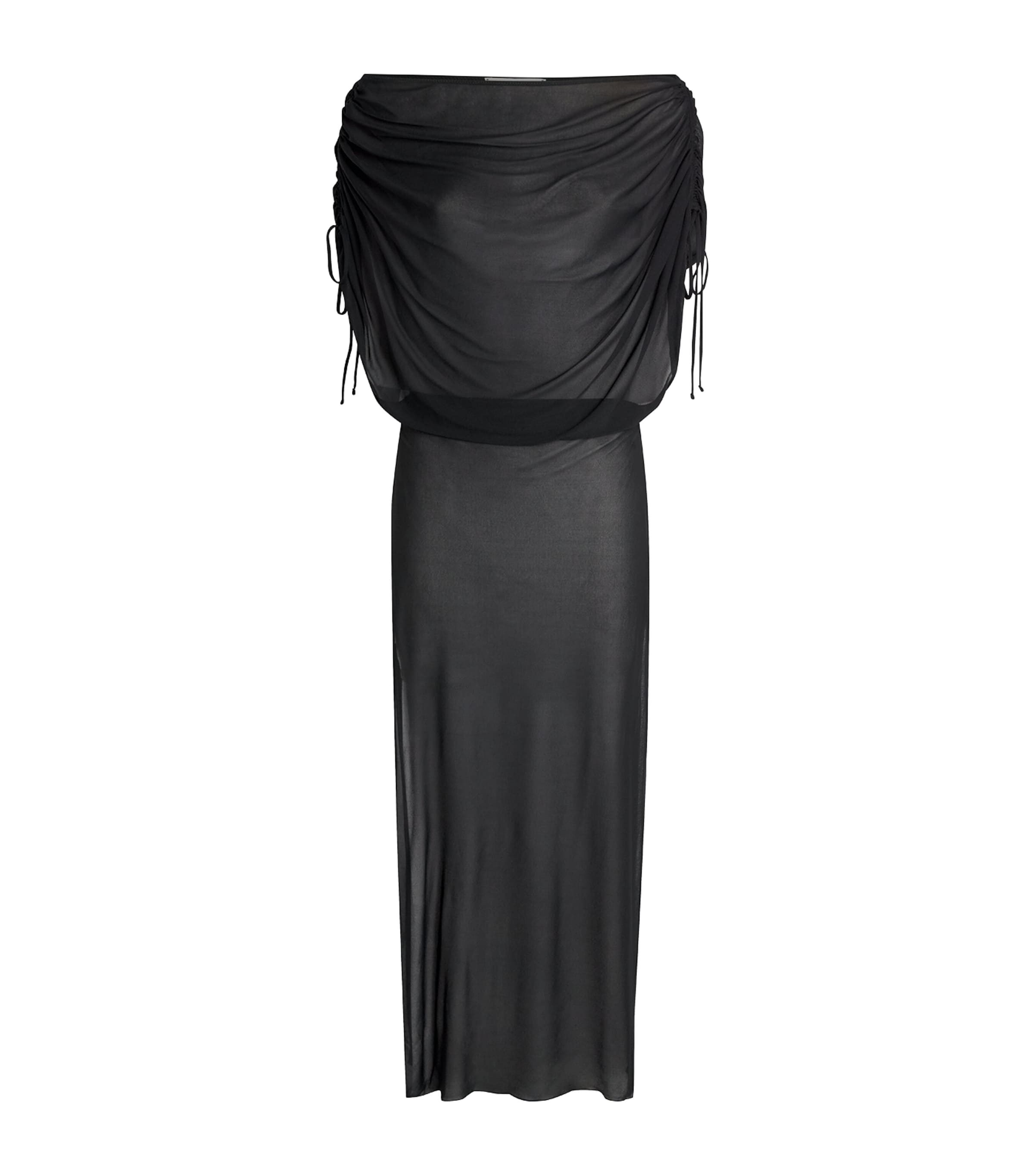 Moré Noir Womens Chiffon Brighton Maxi Dress Black Image 1