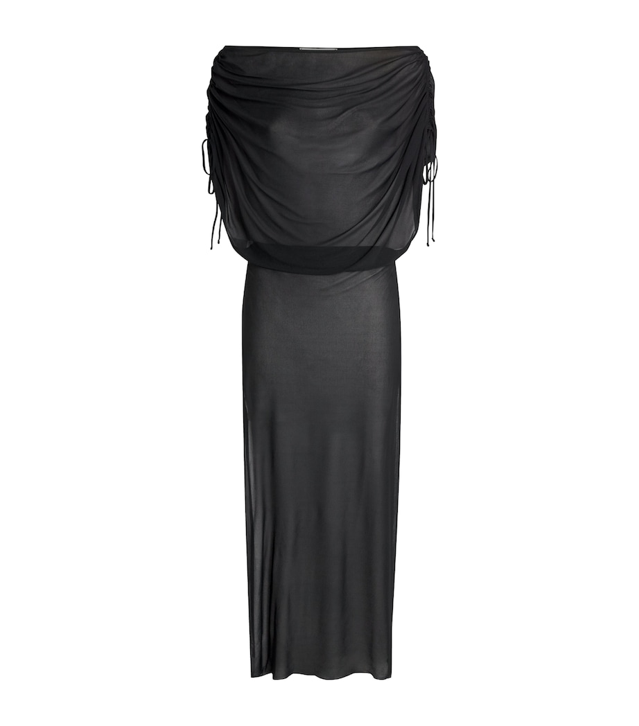 Moré Noir Womens Chiffon Brighton Maxi Dress Black Image 1