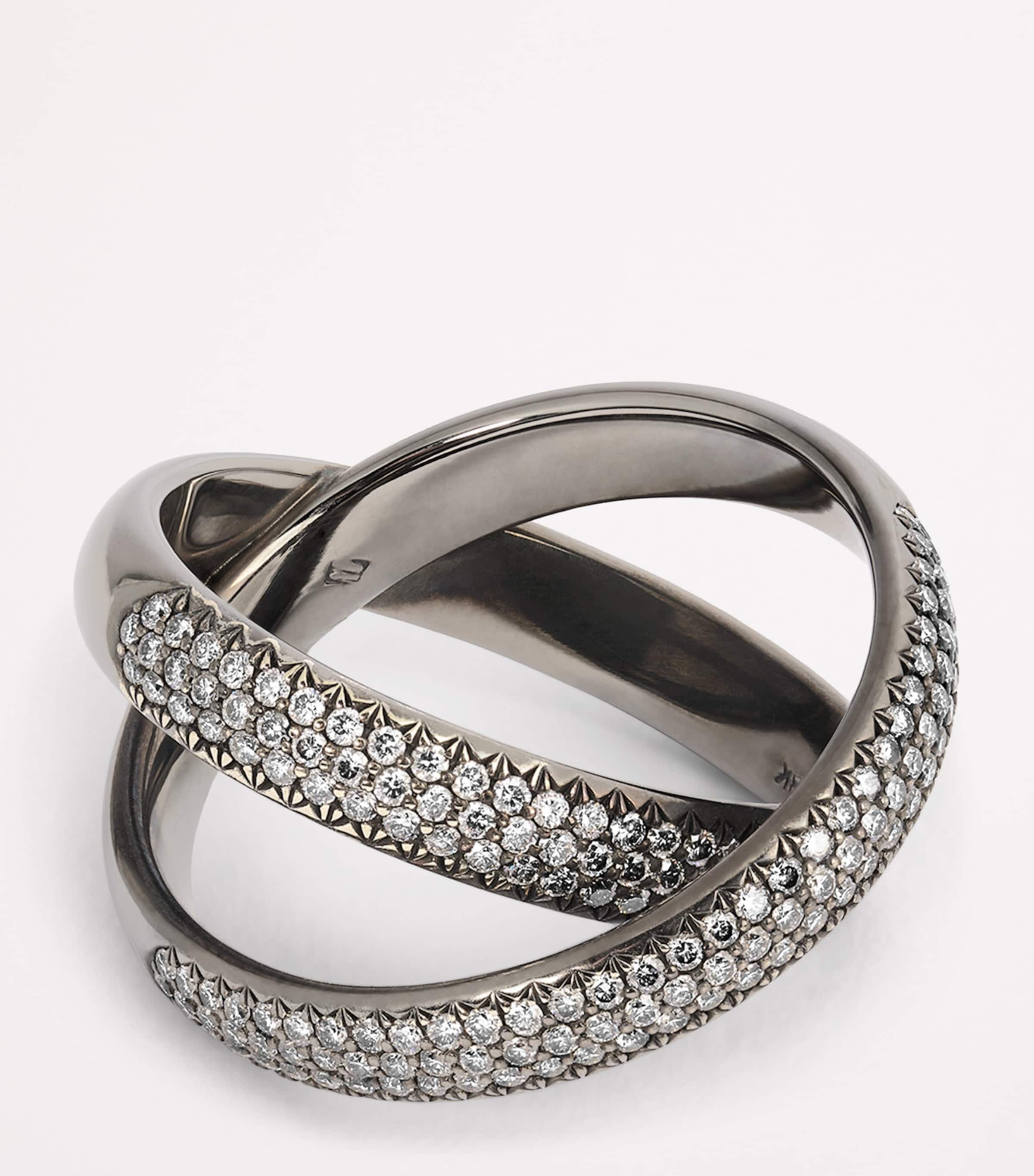 Black Gold and Diamond Axis Ring (Size 7) BLACK GOLD Image 4