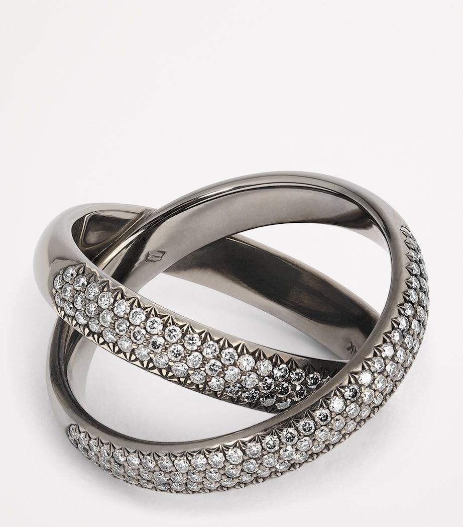 Black Gold and Diamond Axis Ring (Size 7) BLACK GOLD Image 4