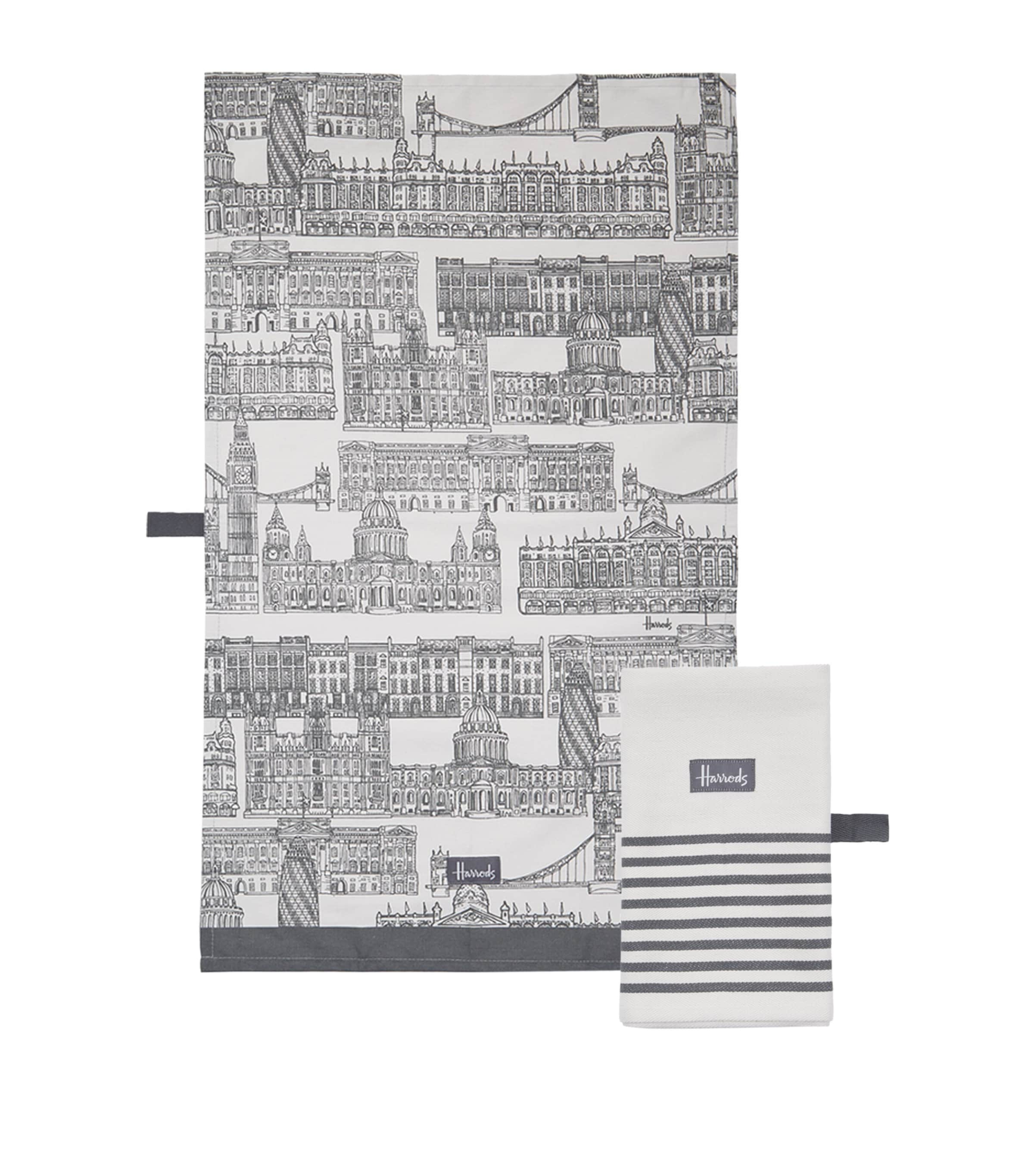 Harrods Brompton Tea Towel Set In Gray