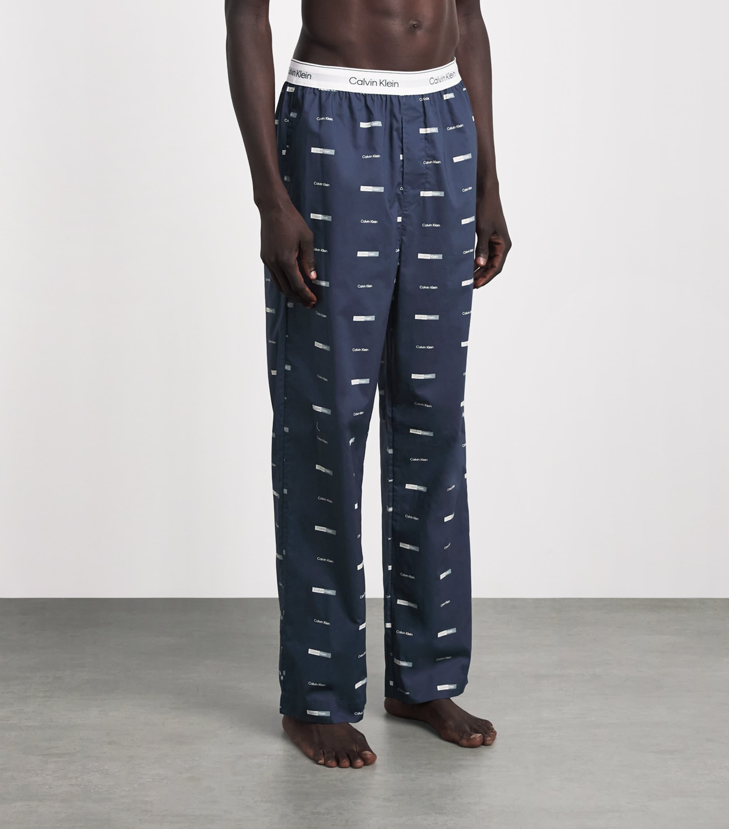 Calvin Klein Mens Cotton Poplin Logo Pyjama Bottoms Contrast Logo S Image 4