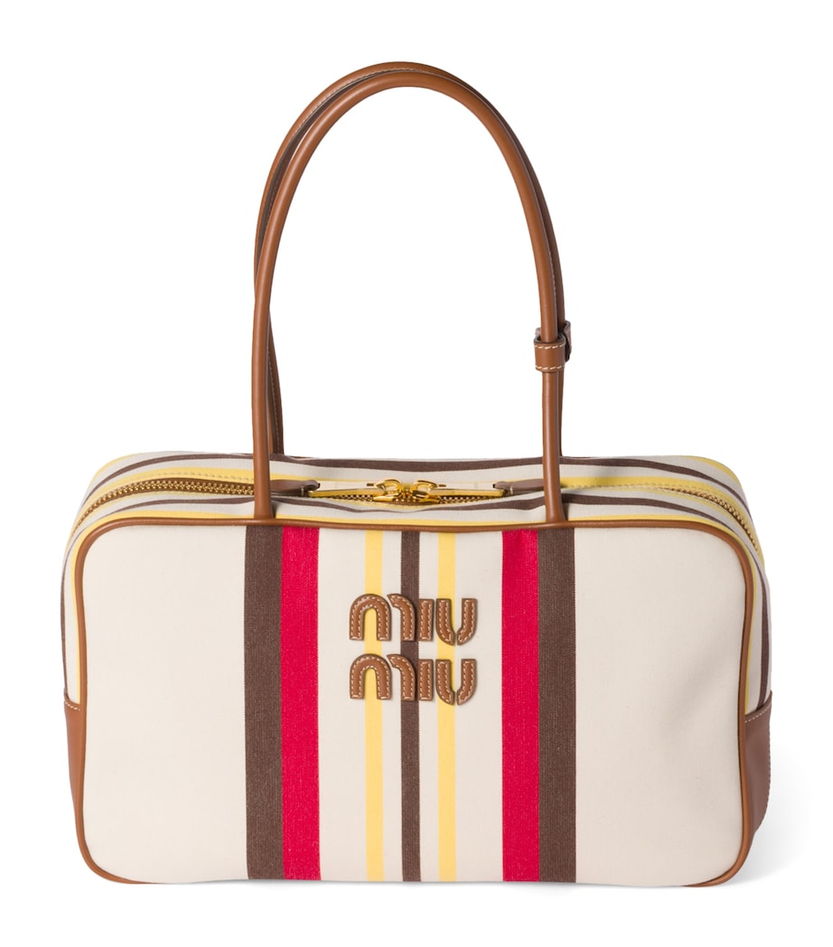 Leather-Canvas Beau Top-Handle Bag F061W Image 1