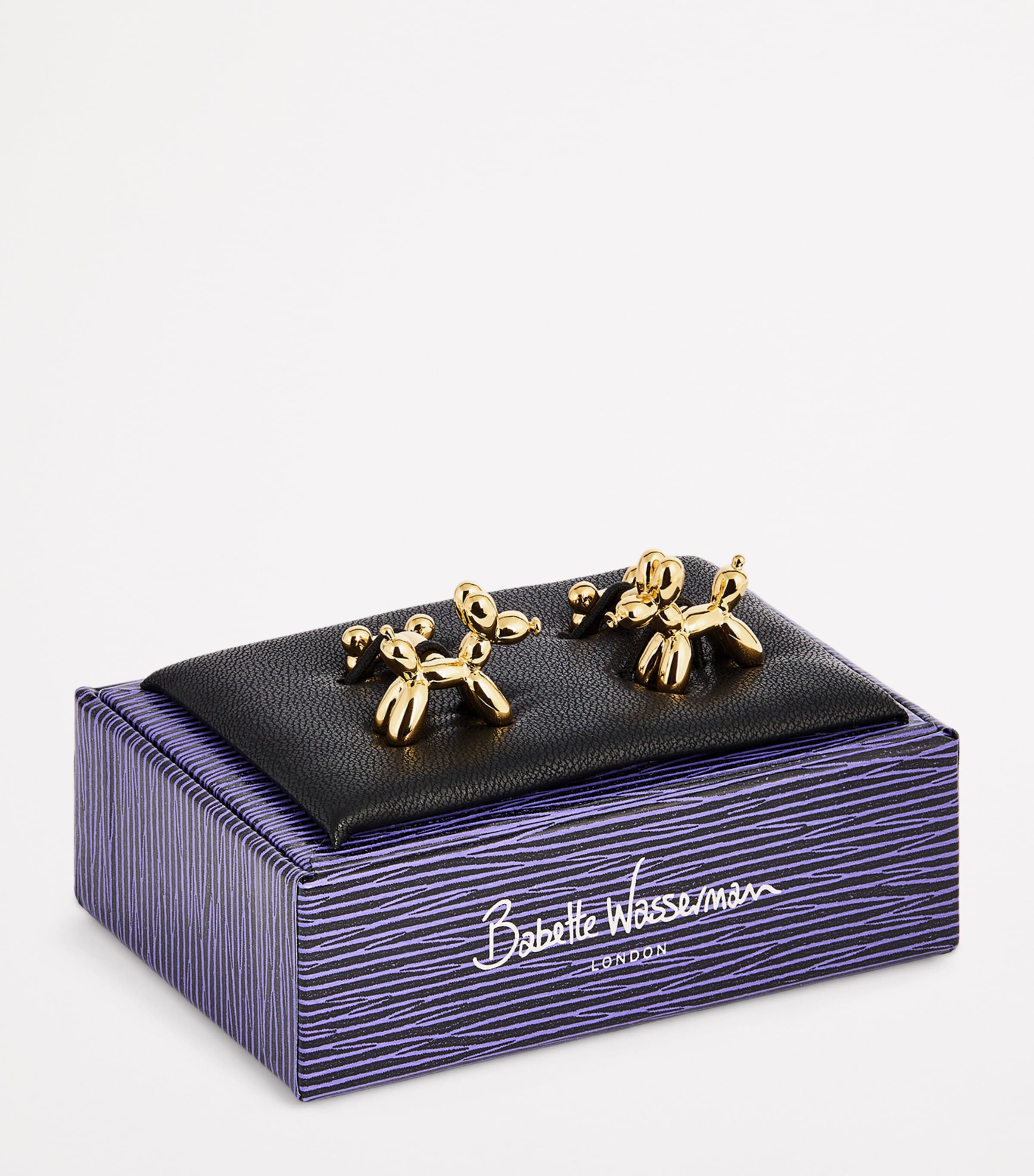 Babette Wasserman Gold-Plated Balloon Dog Cufflinks Gold Image 3