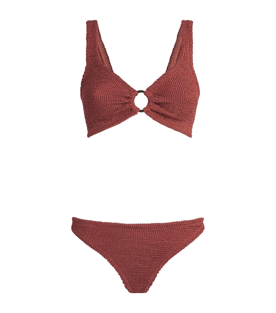 Hunza G Julia Tonal Hoop Bikini Metallic Rosewood