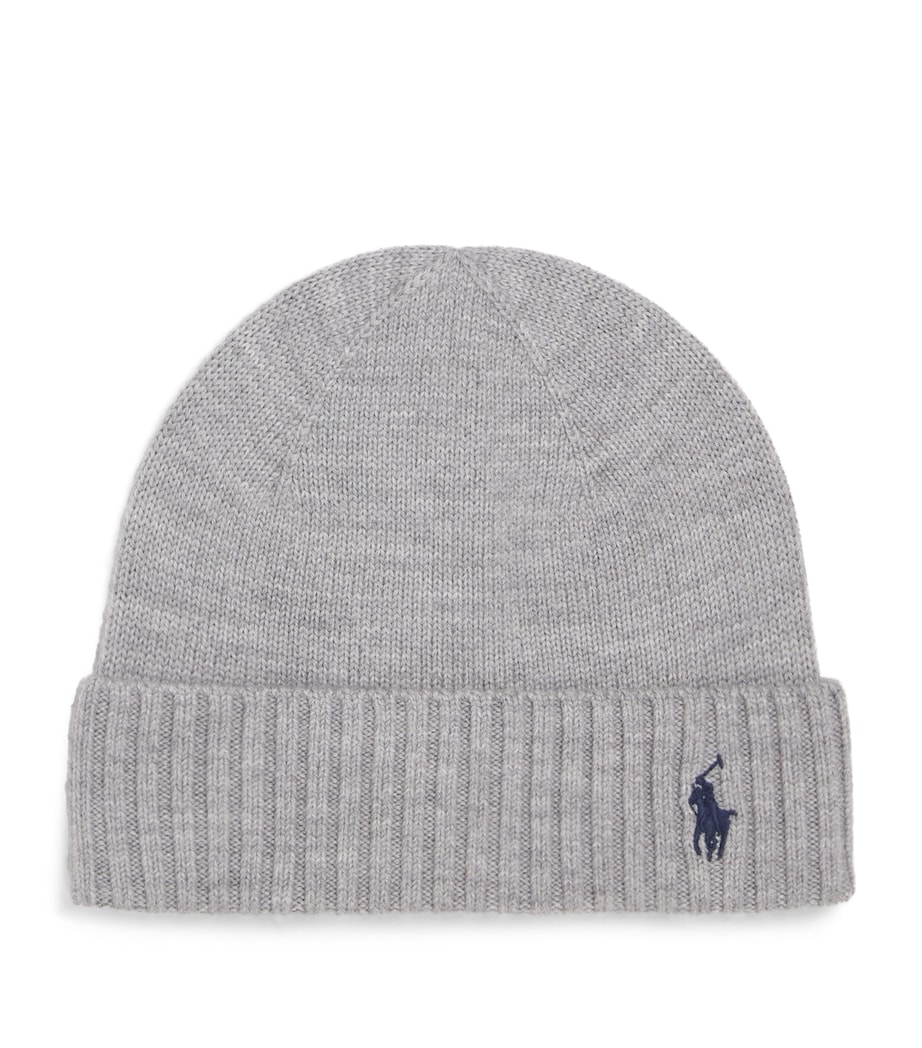 Wool Polo Pony Beanie GREY HTR Image 1
