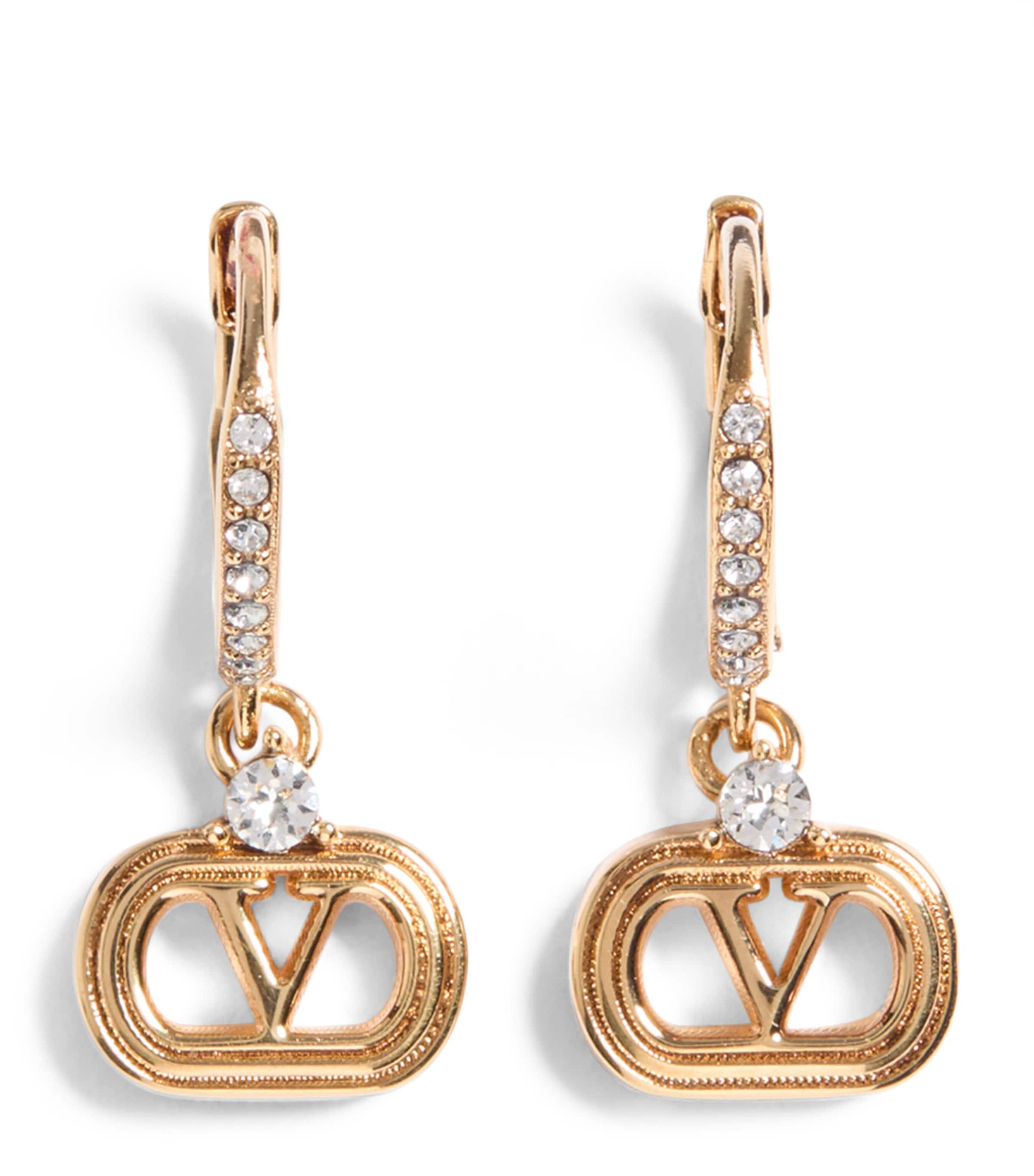 Valentino Garavani Embellished Ovalette Earrings | Harrods UK