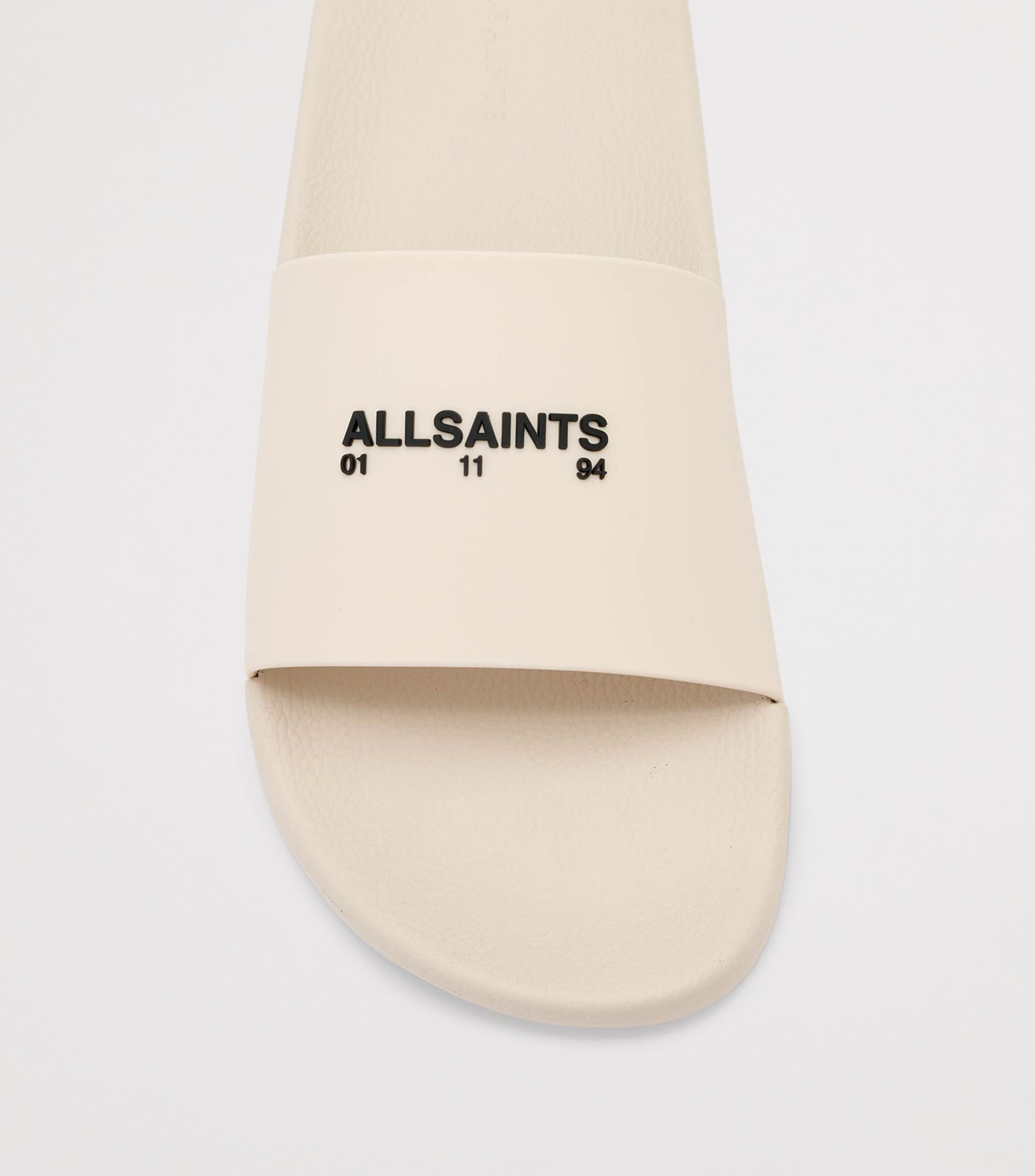 AllSaints Rubber Date Slides Chalk White Image 3