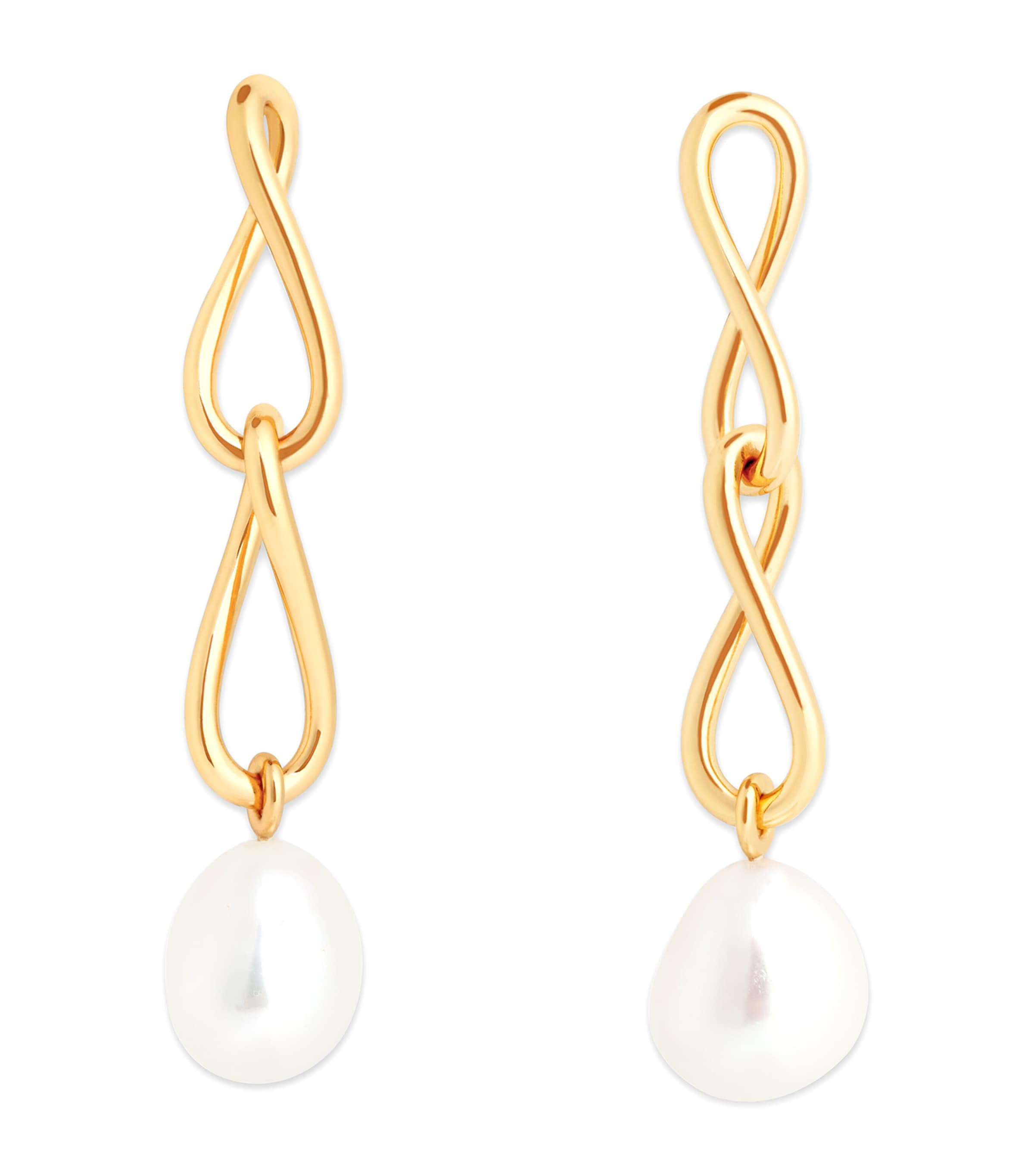 Shop Astrid & Miyu Gold-plated Silver And Pearl Drop Earrings