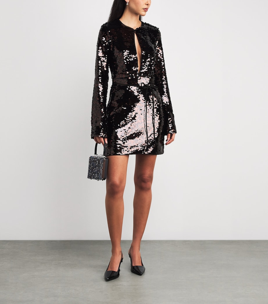 Sequin Fifi Mini Dress ESPRESSO/BLACK Image 2