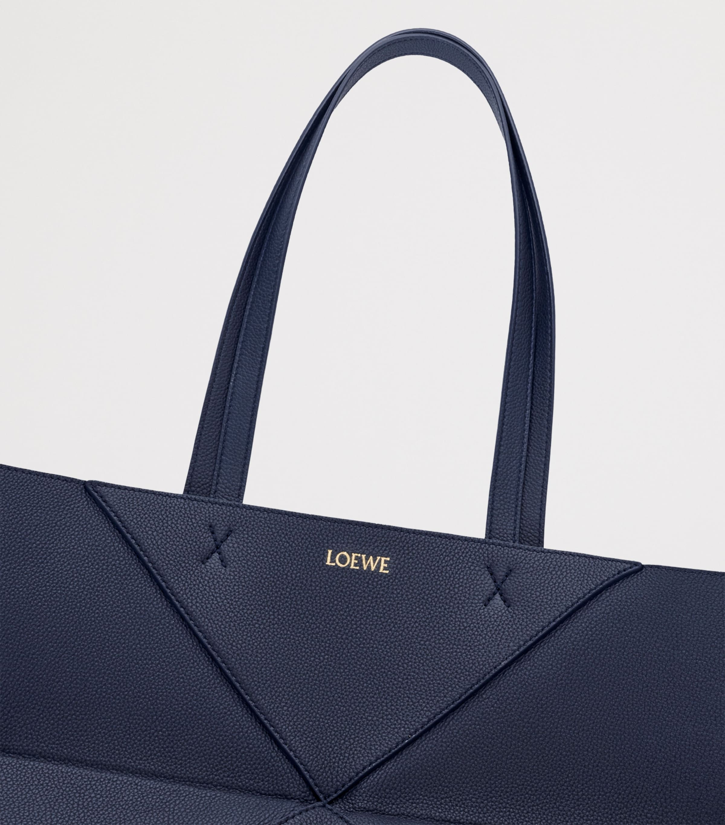 LOEWE Medium Leather Puzzle Fold Tote Bag Deep Navy Image 6