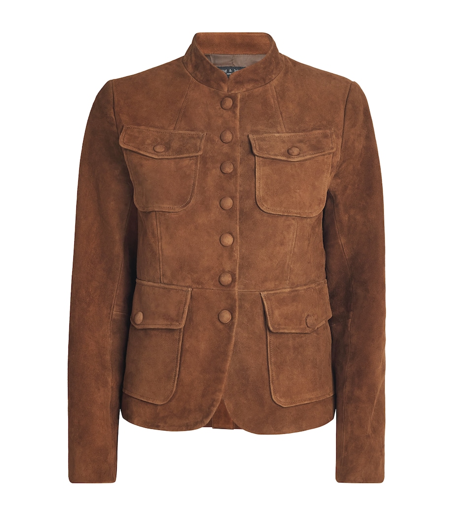 Rag & Bone Womens Suede Mercer Blazer Brown Image 1