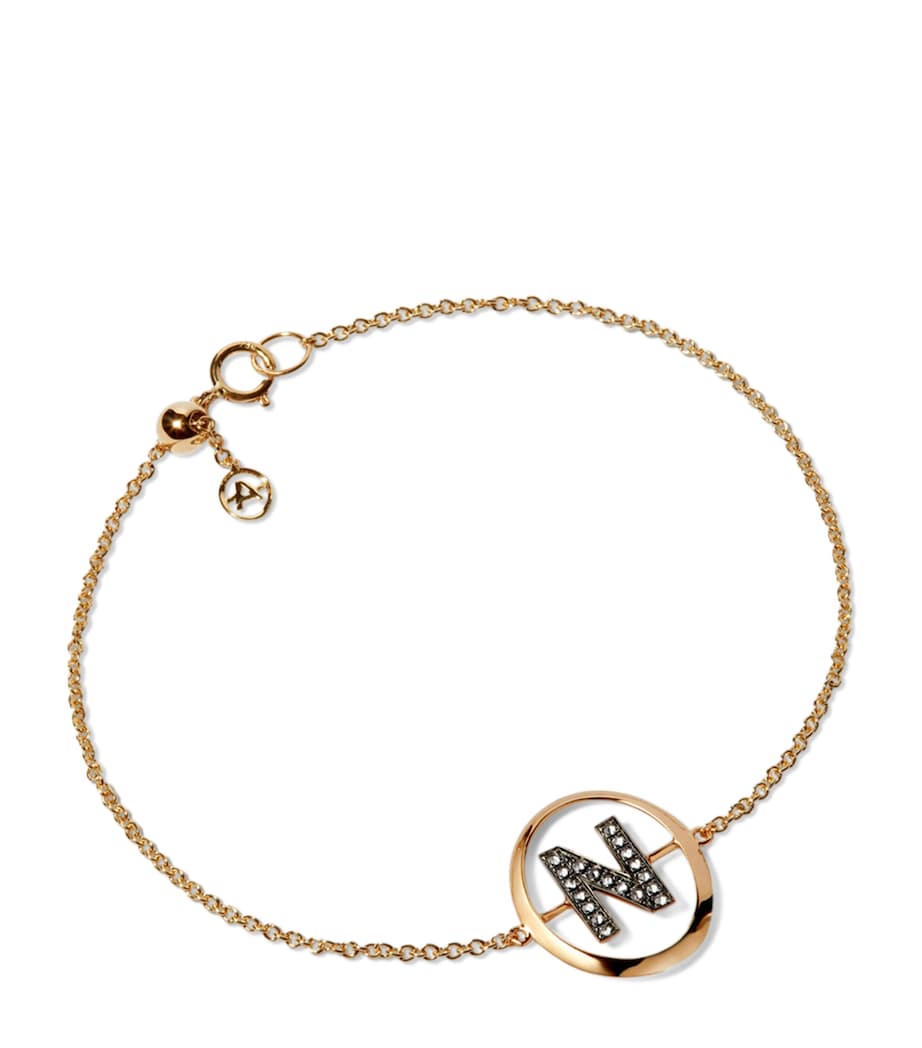 Yellow Gold and Diamond Initial N Bracelet YELLOW GOLD Image 1