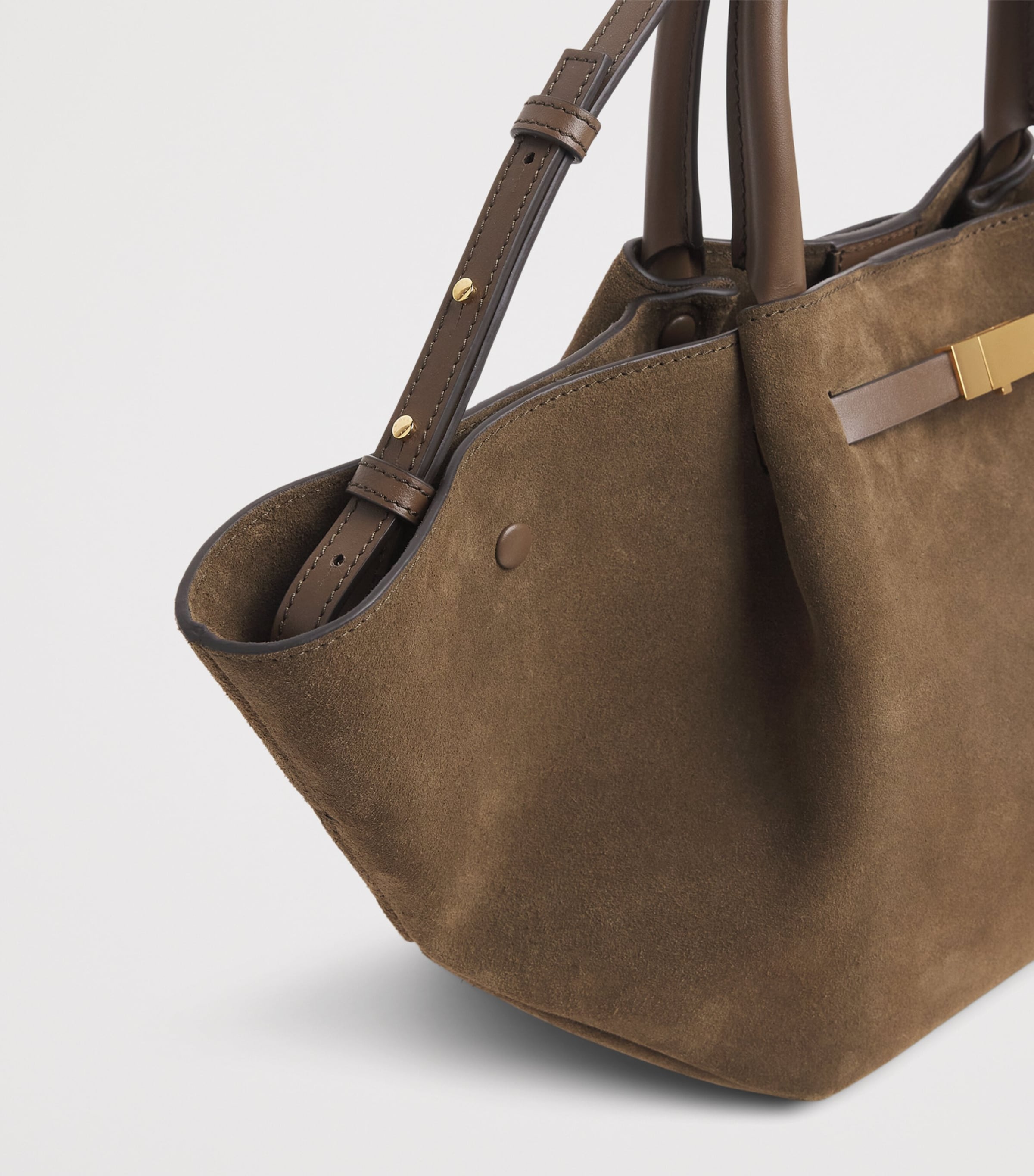 Medium Suede New York Tote Bag HAZEL/HAZEL Image 6