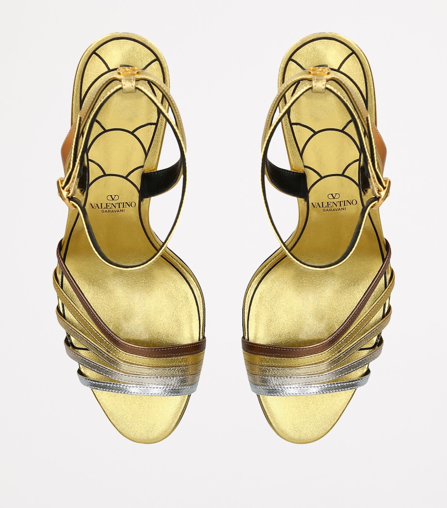 Metallic Crystal Ladycrush Heeled Sandals 85 GOLD COMB Image 4