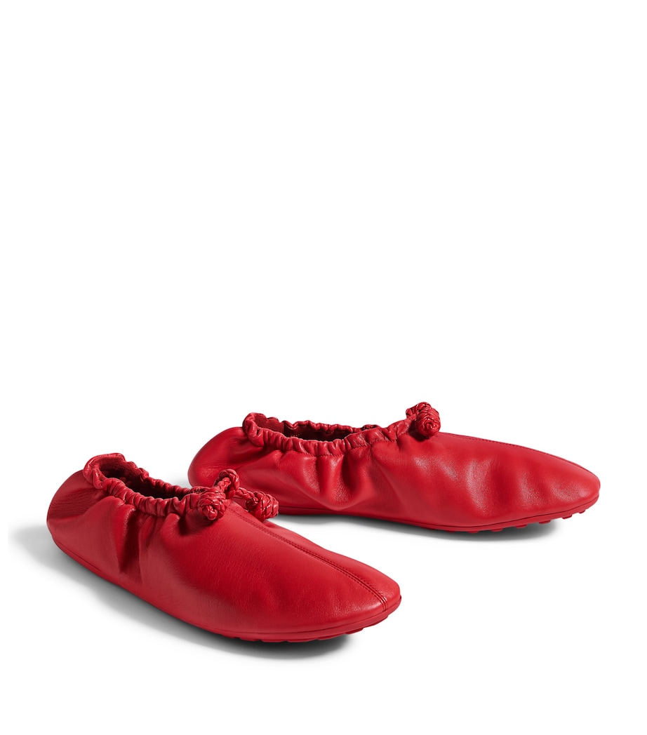 Bottega Veneta Leather Scrunched Ballet Flats Image 1